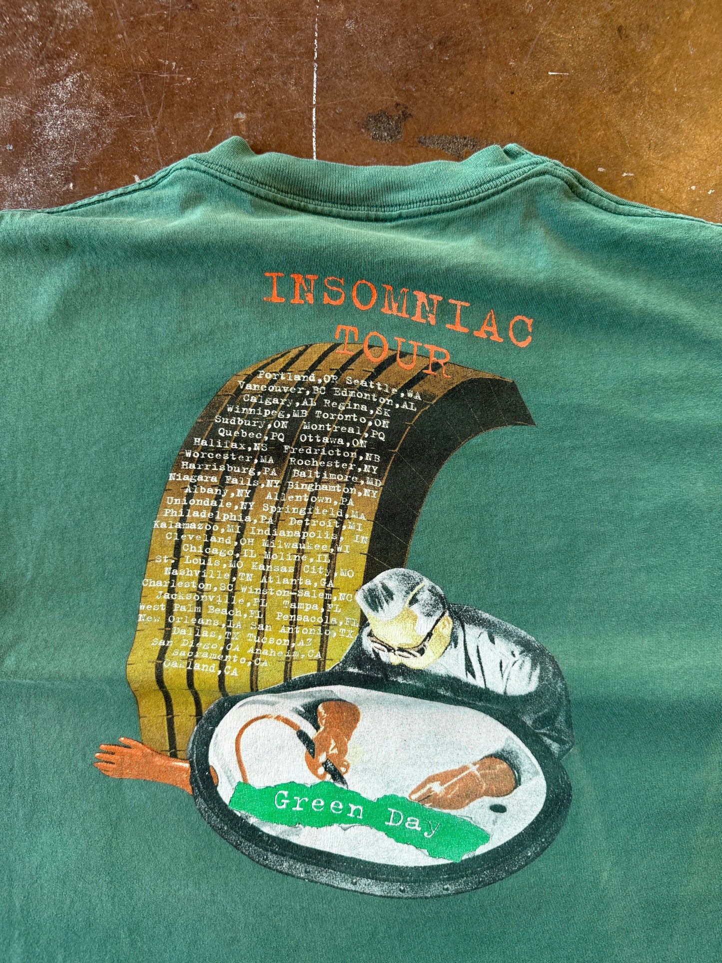 1995 Green Day "Insomniac" tour band shirt (LARGE)