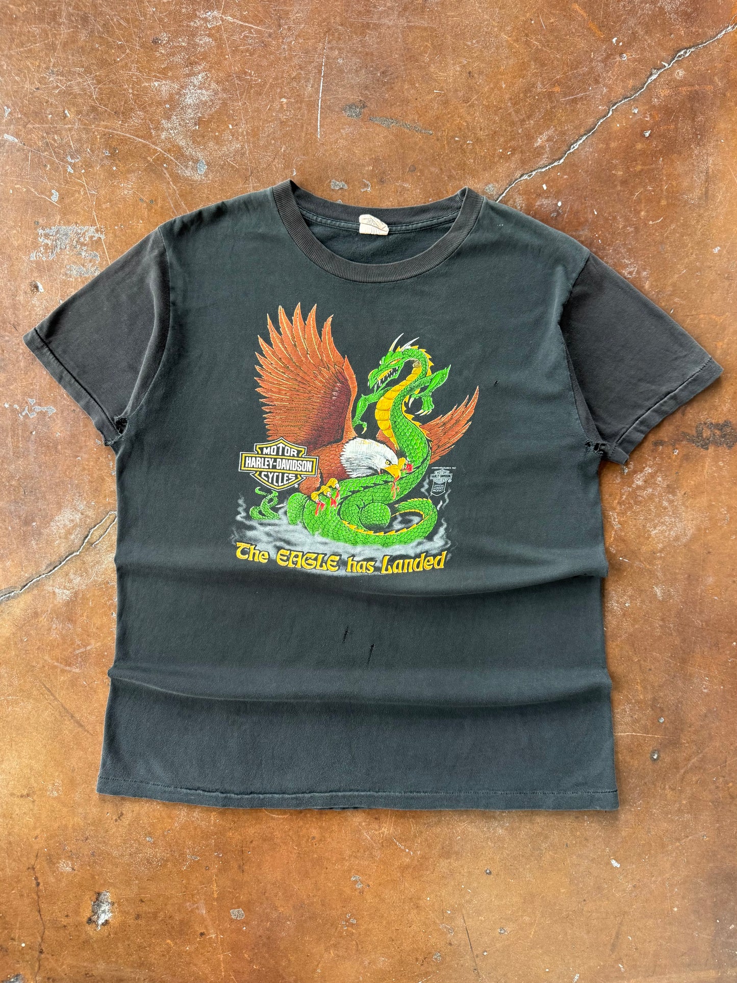 90s Harley Davidson "eagle/dragon" biker shirt (LARGE)