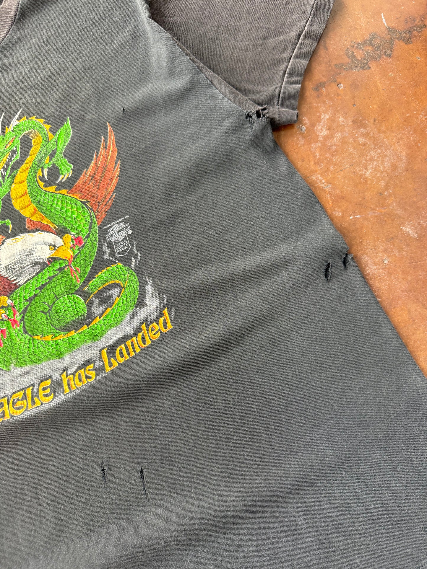 90s Harley Davidson "eagle/dragon" biker shirt (LARGE)