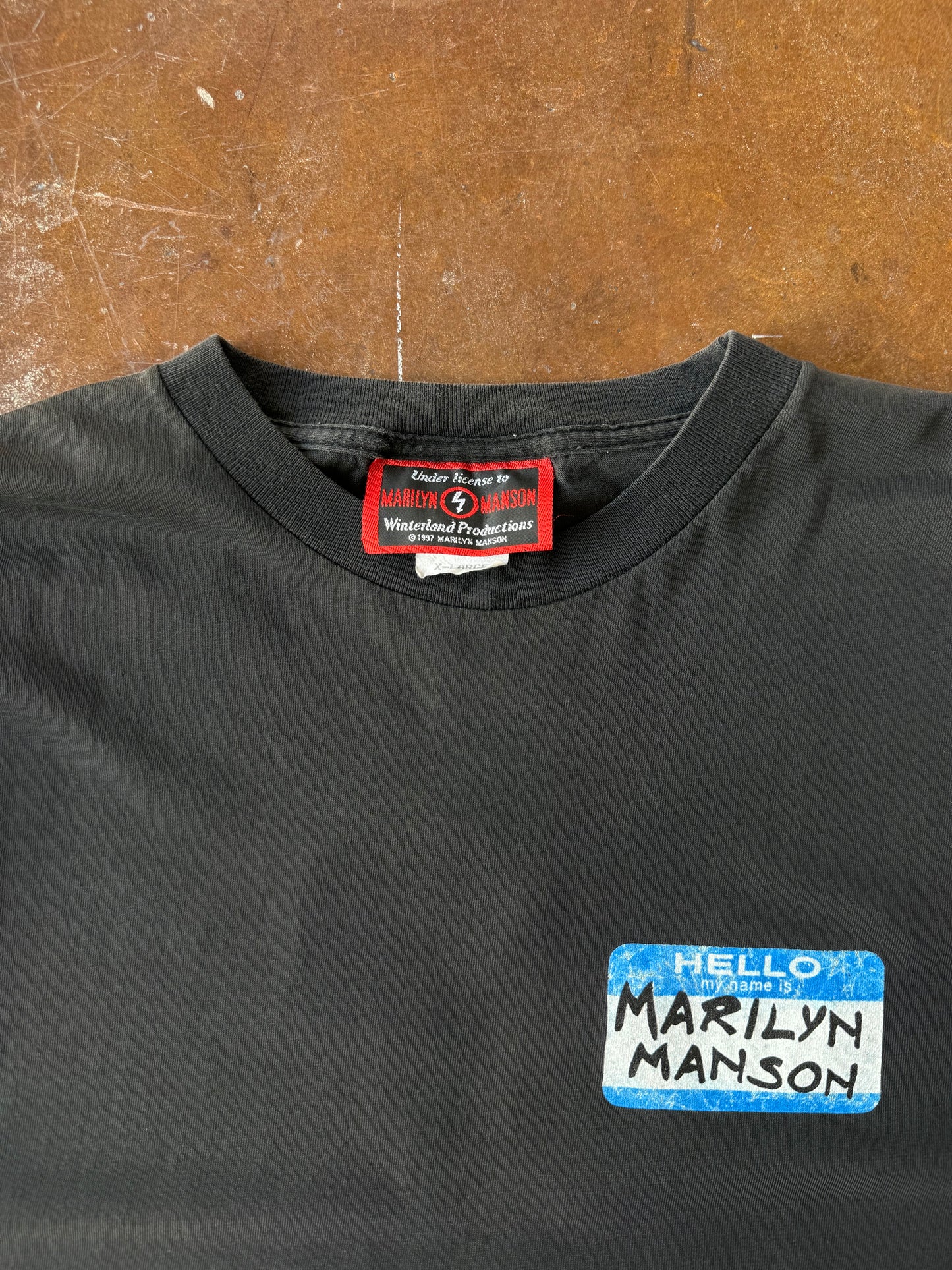 1997 Marilyn Manson "name tag" shirt (XL)