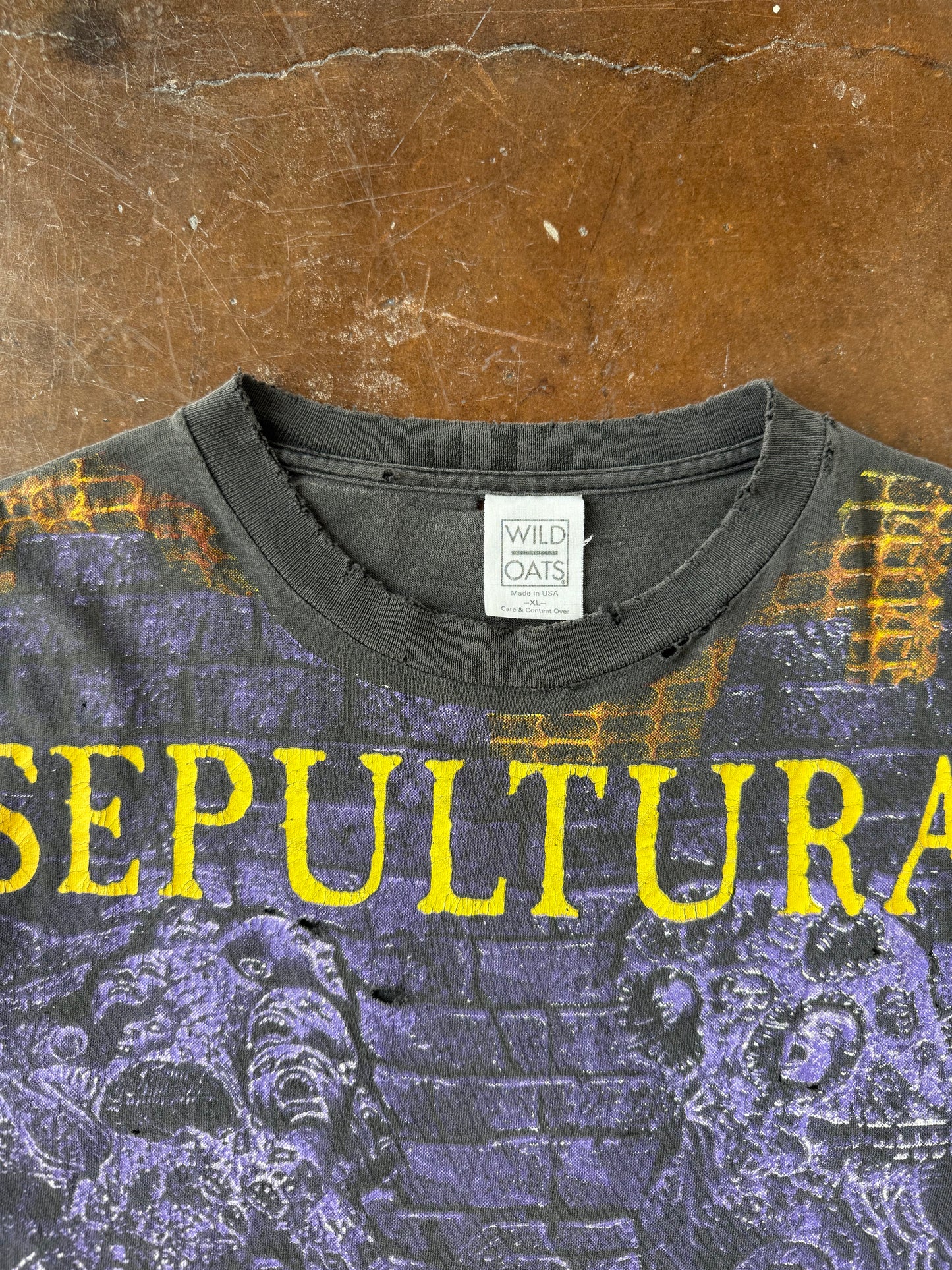 1993 lightly distressed Sepultura "Chaos A.D." band shirt (XL)