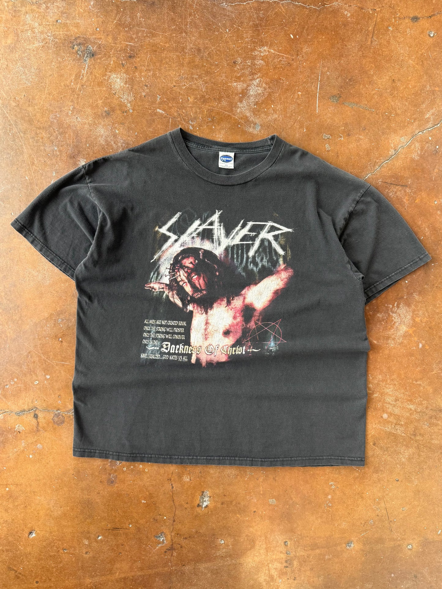2002 Slayer "darkness of christ - god hates us all" band shirt (XXL)