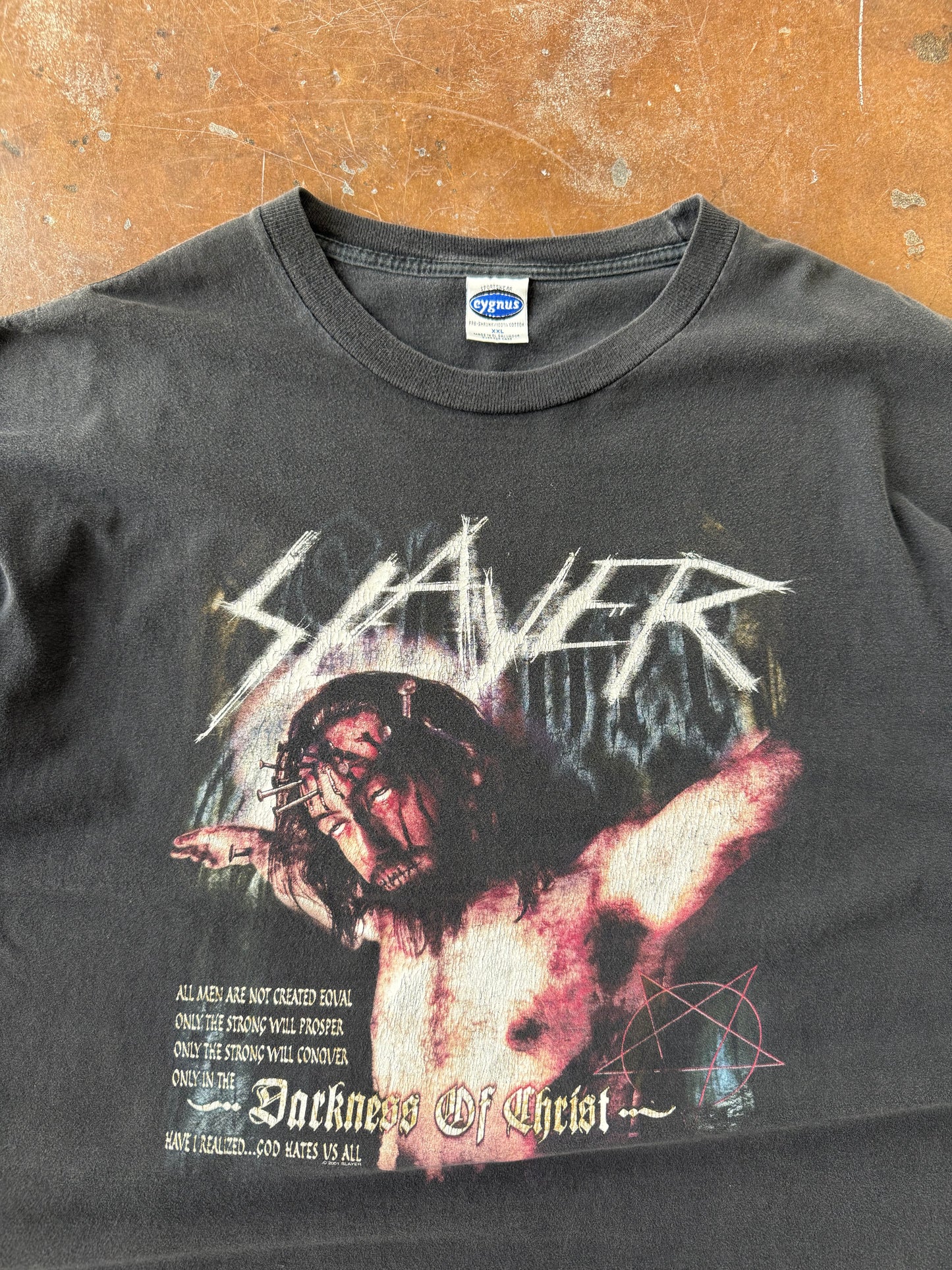 2002 Slayer "darkness of christ - god hates us all" band shirt (XXL)