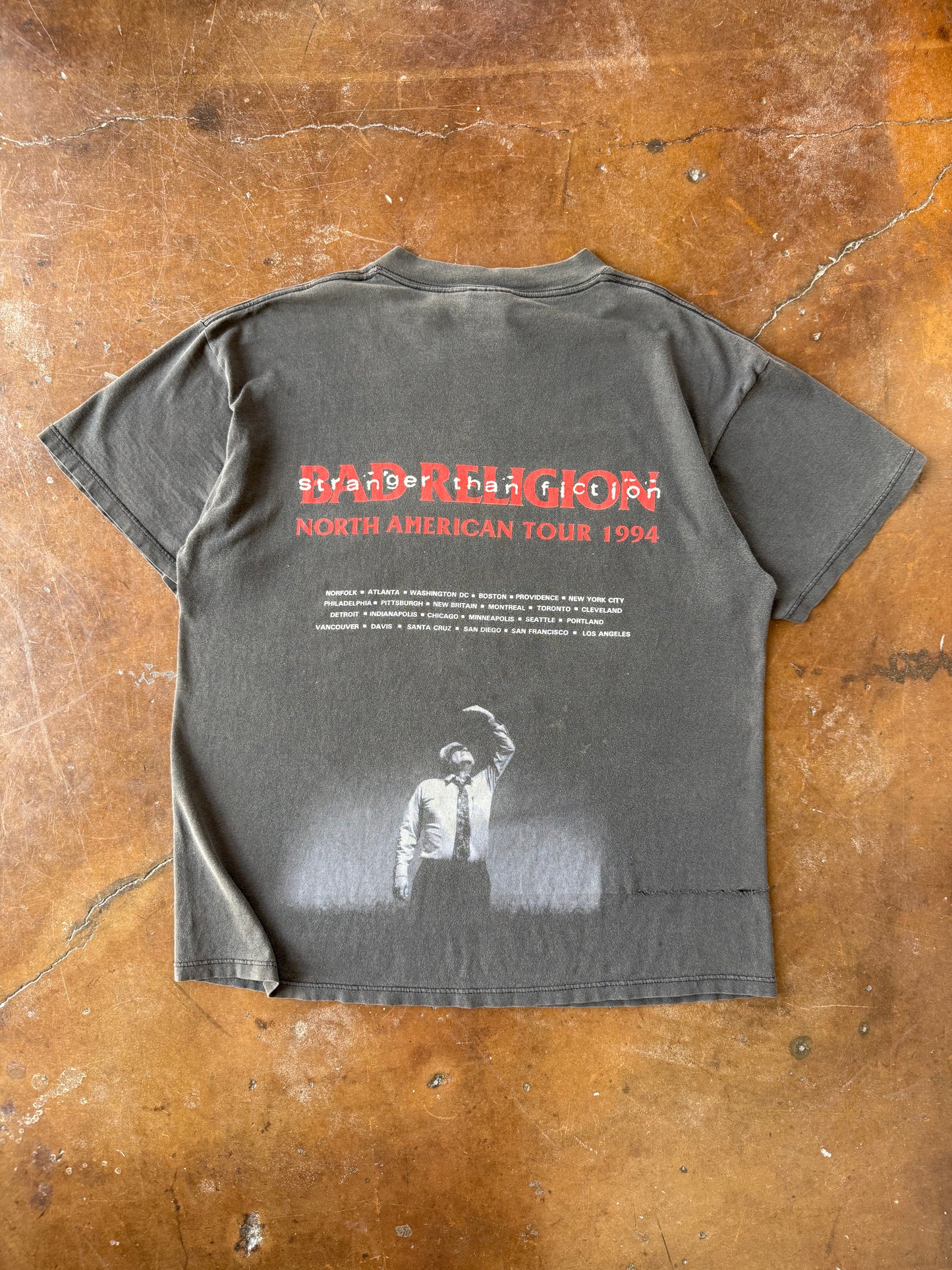 90s faded Bad Religion "stranger than fiction" band shirt (XL)