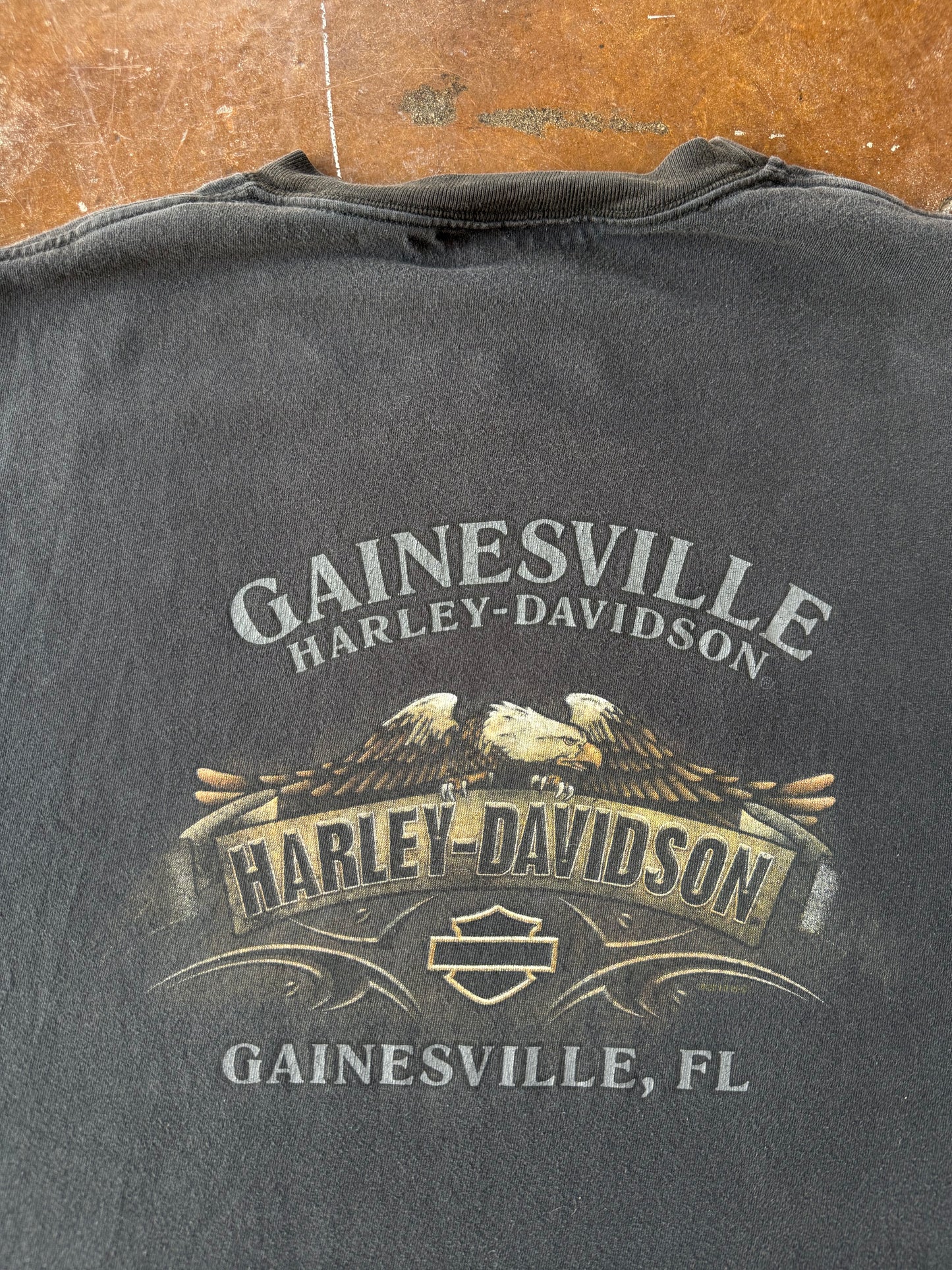 2000s Harley Davidson "pin-up girl" biker shirt (LARGE)