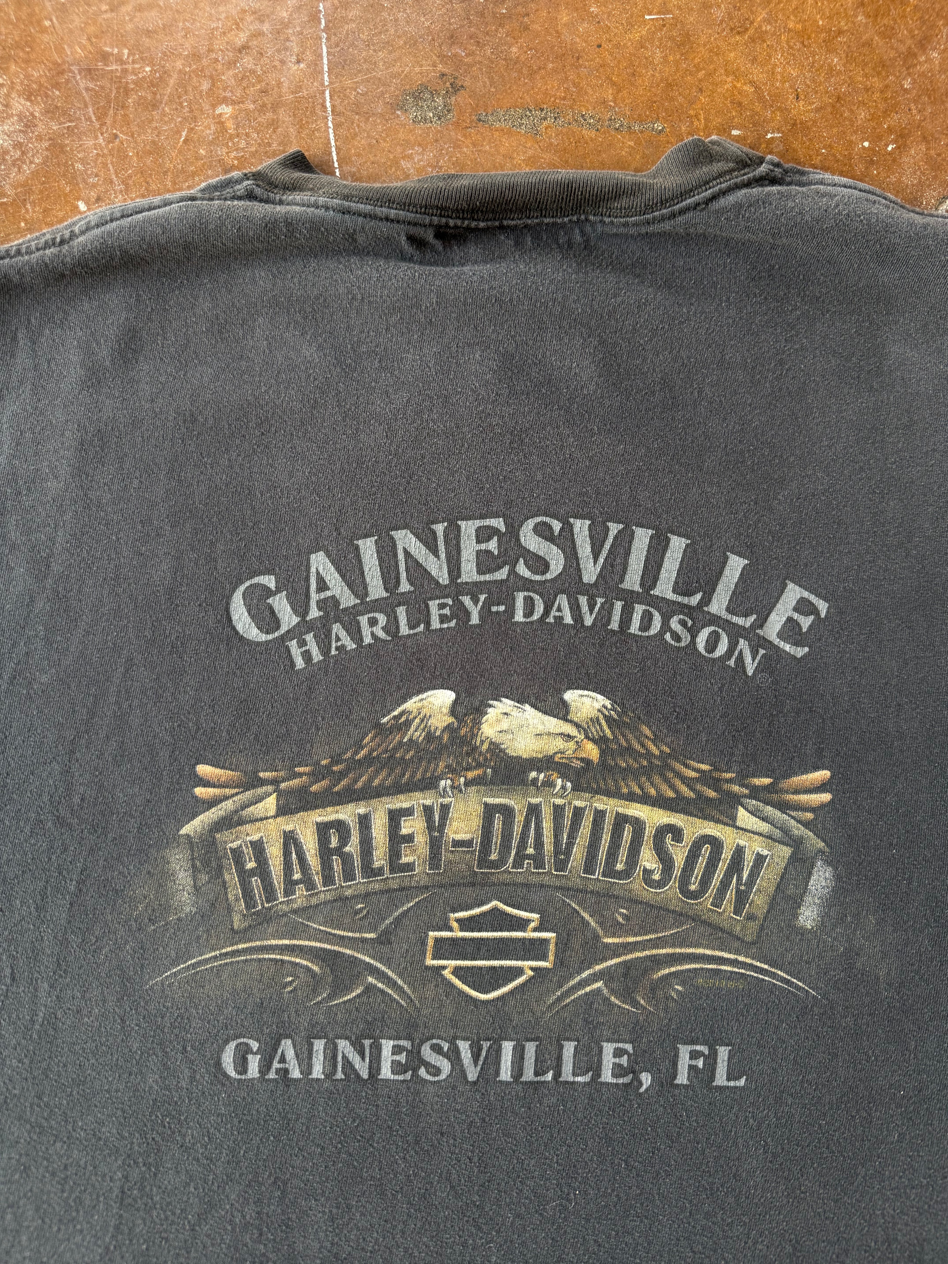 2000s Harley Davidson "pin-up girl" biker shirt (LARGE)