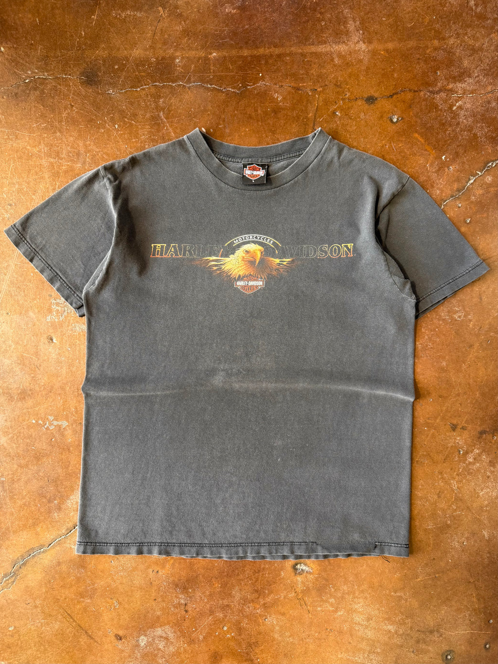 1999 faded Harley Davidson "eagle logo" biker shirt (LARGE)