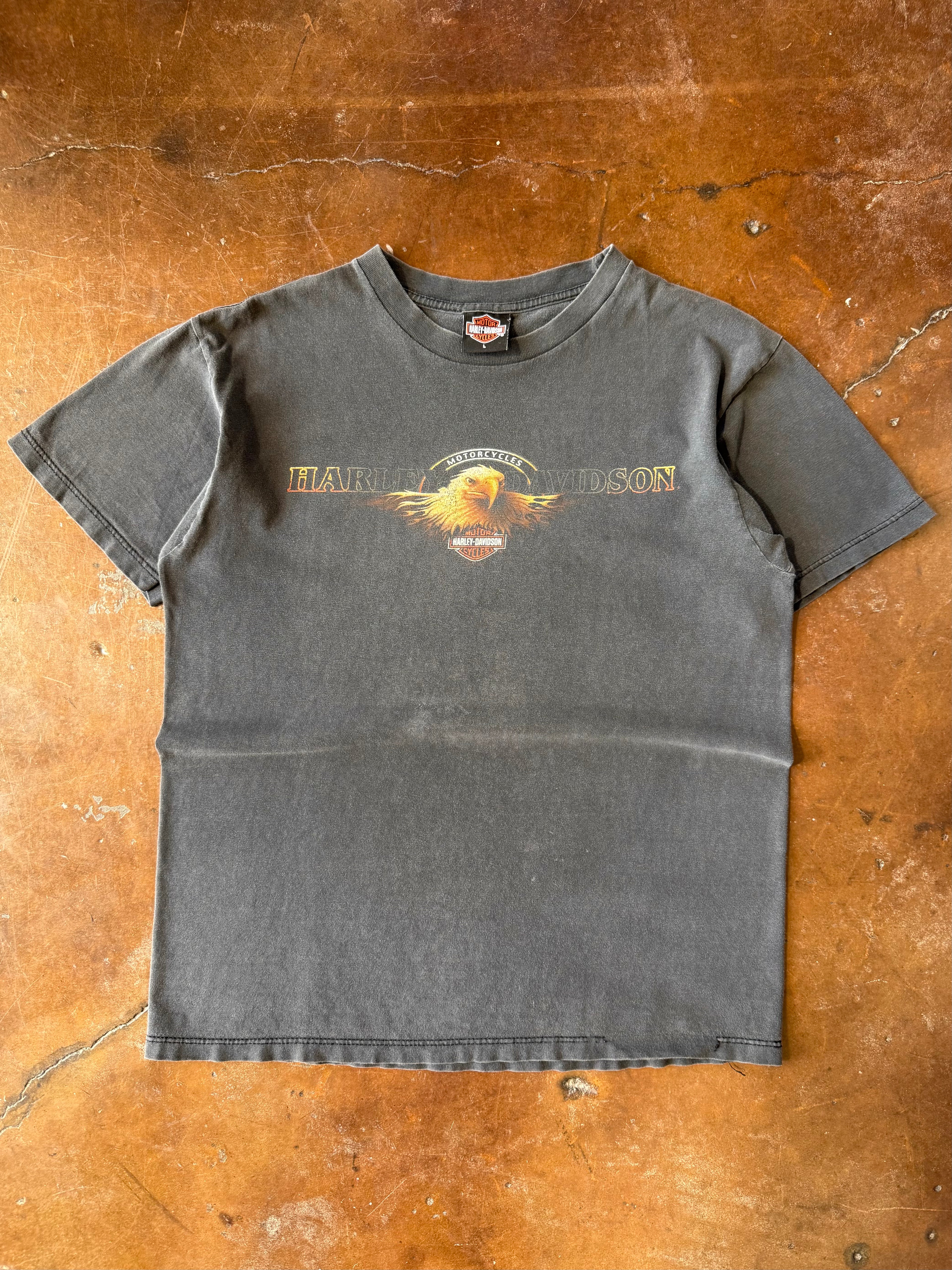 1999 faded Harley Davidson "eagle logo" biker shirt (LARGE)