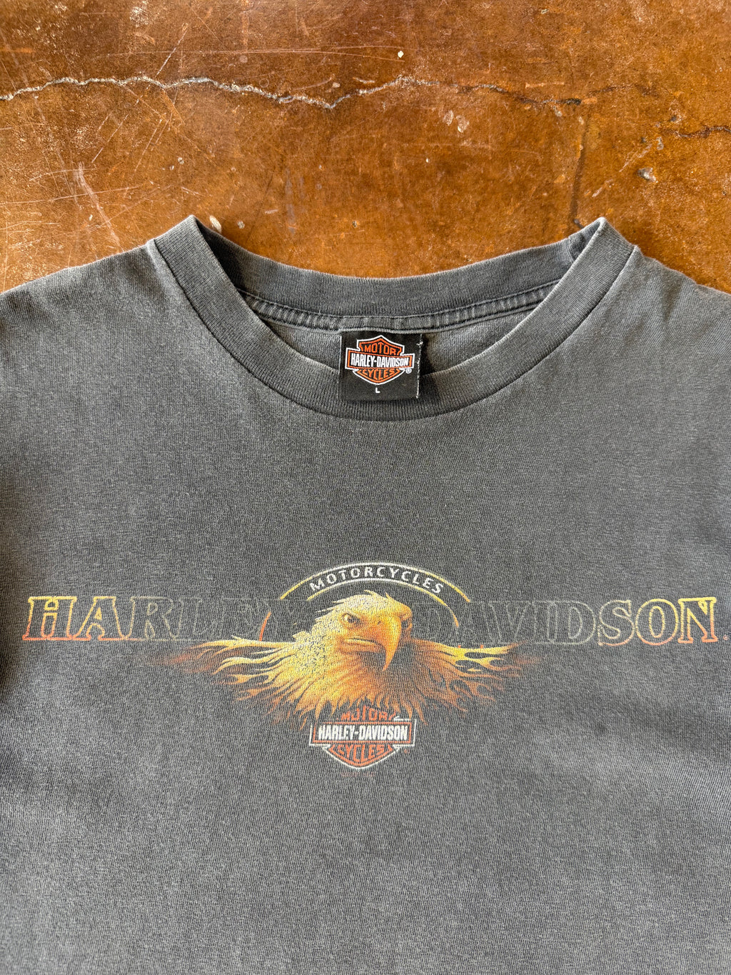 1999 faded Harley Davidson "eagle logo" biker shirt (LARGE)