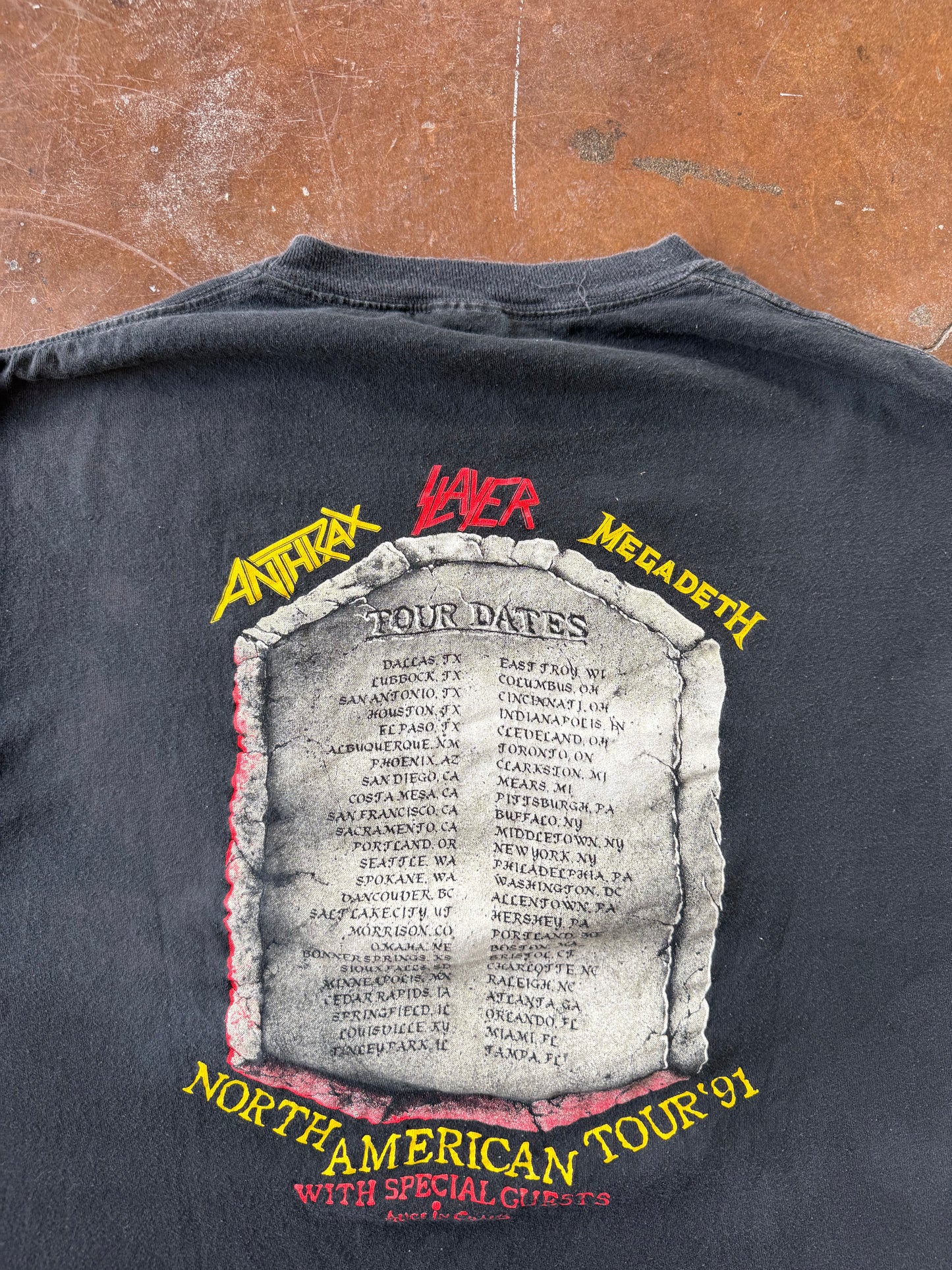 1991 Clash of Titans "slayer, anthrax, megadeath" tour band shirt (XL)