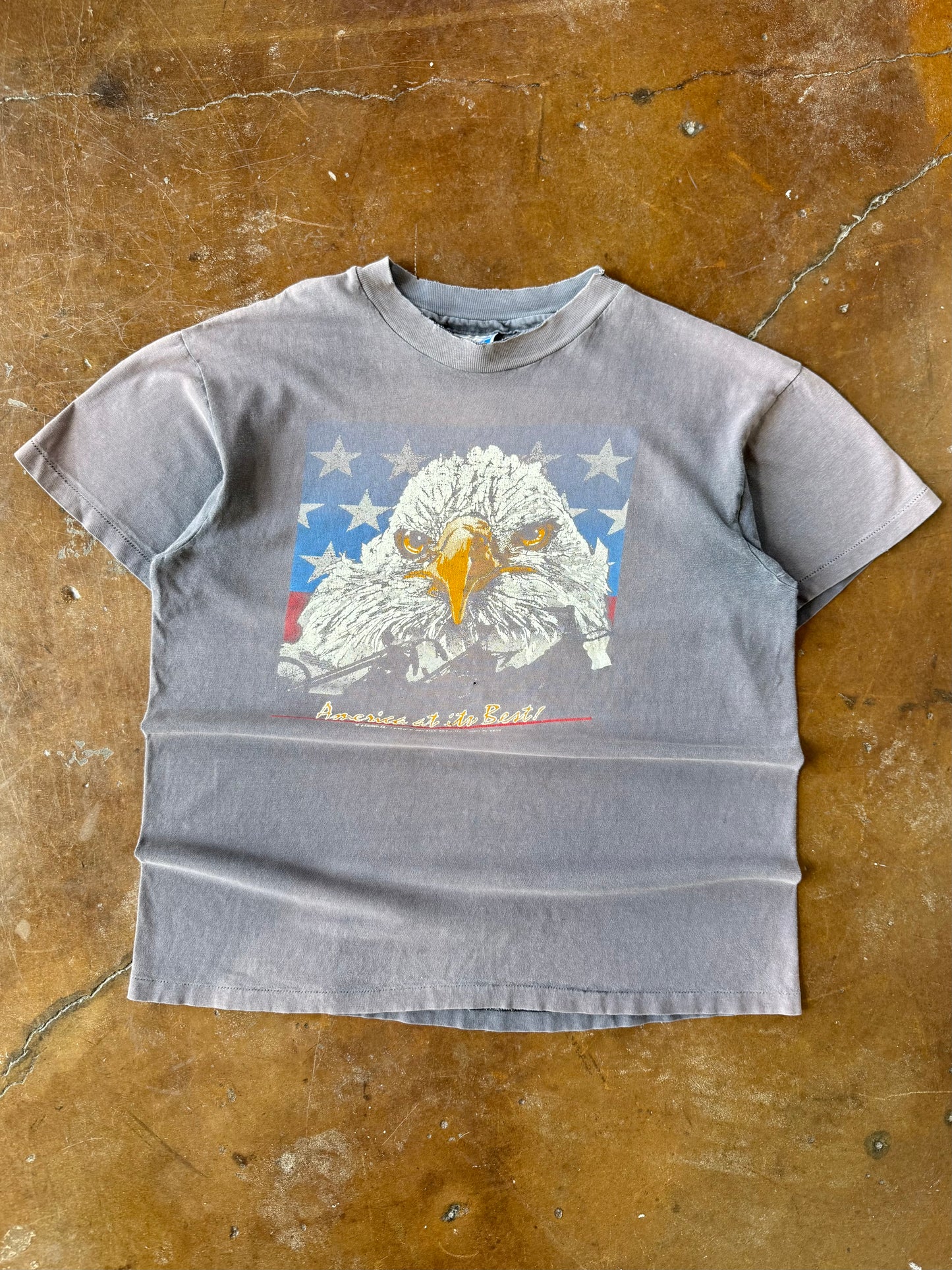 80s faded Harley Davidson "patriotic eagle" biker shirt (LARGE)