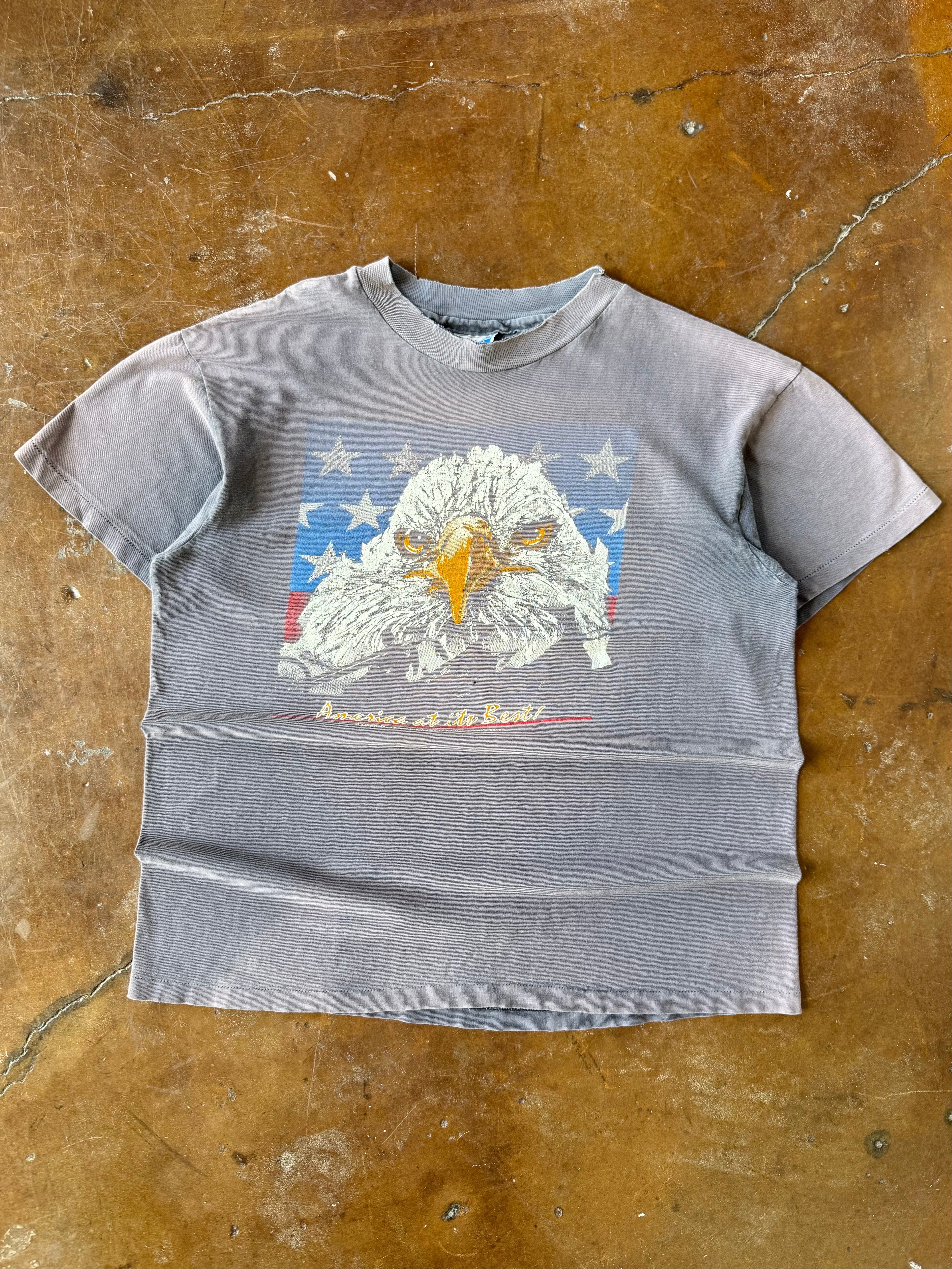 80s faded Harley Davidson "patriotic eagle" biker shirt (LARGE)