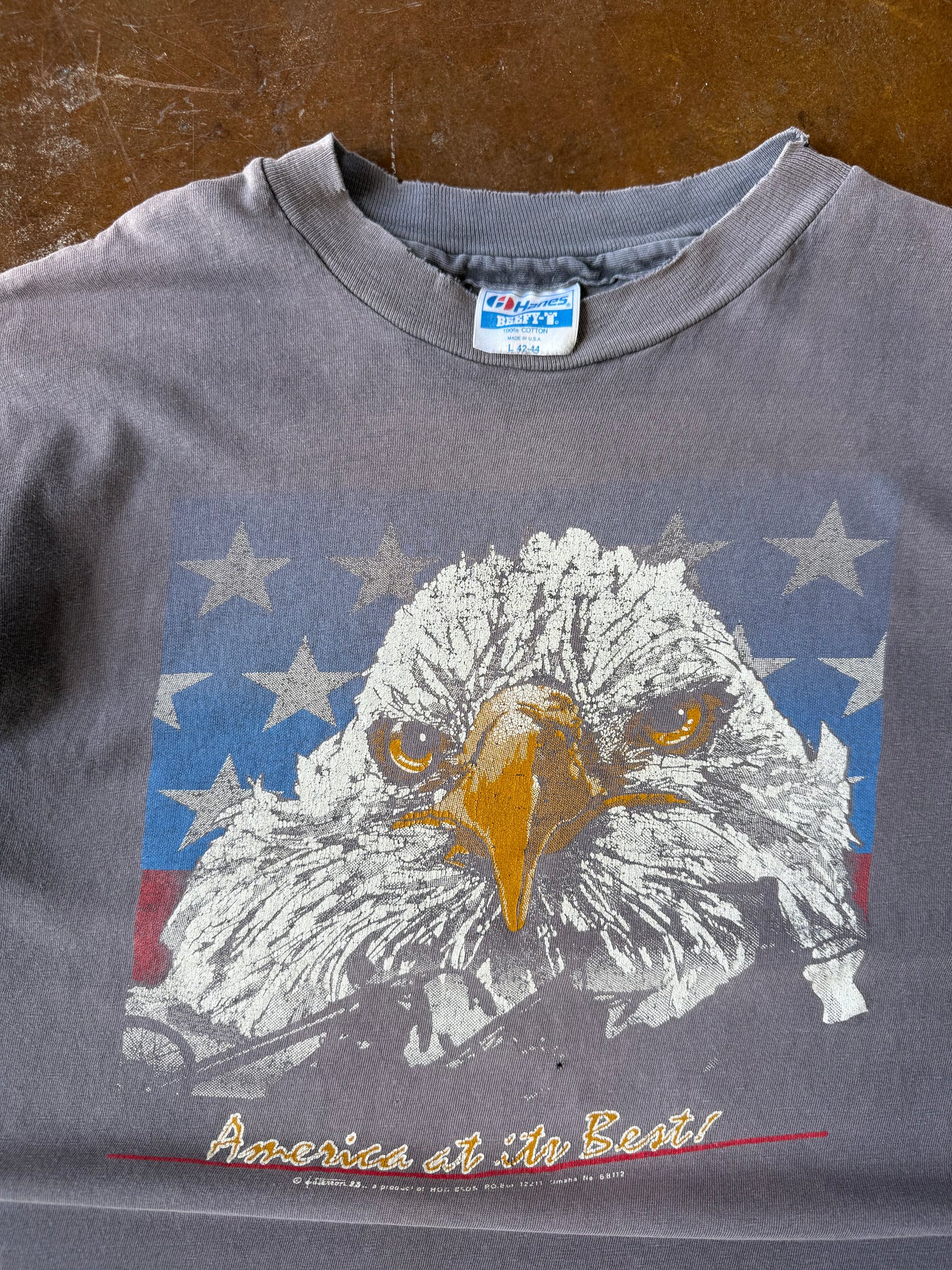 80s faded Harley Davidson "patriotic eagle" biker shirt (LARGE)