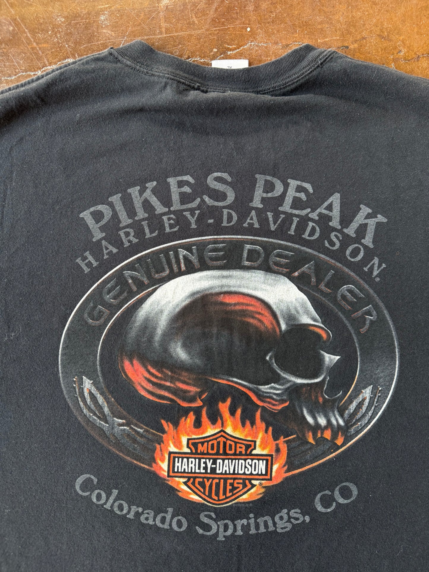 2000s Harley Davidson "skull logo" biker shirt (XL)