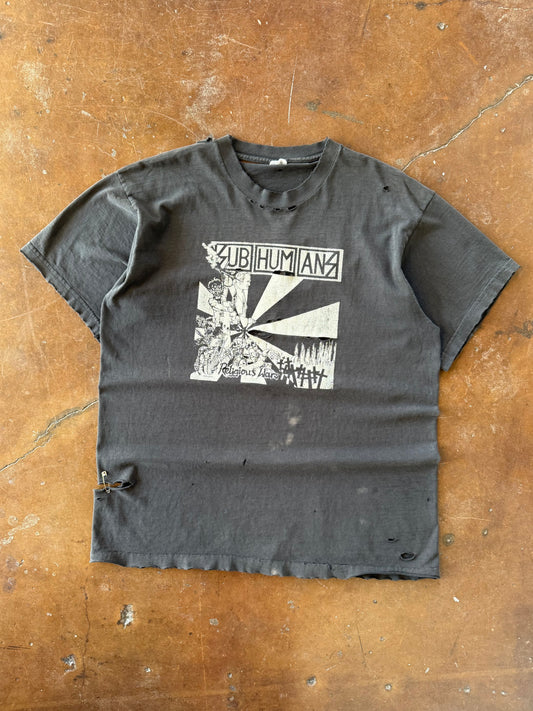 90s distressed Subhumans "religious wars" band shirt (XL)