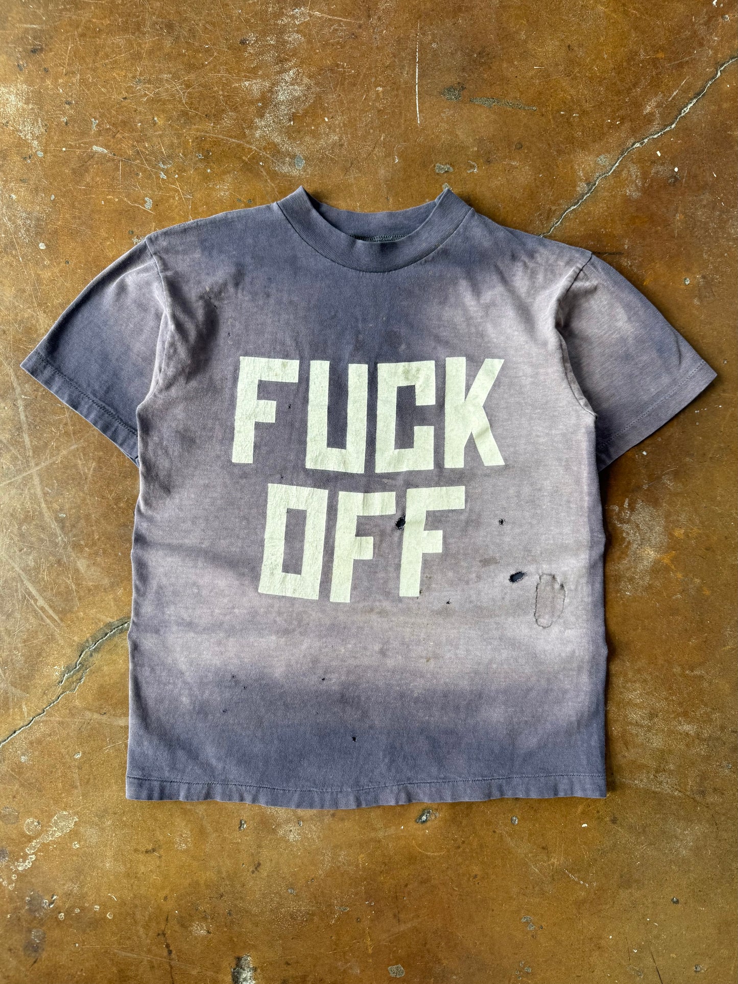 80s faded & lightly distressed Fuck Off quote shirt (LARGE)