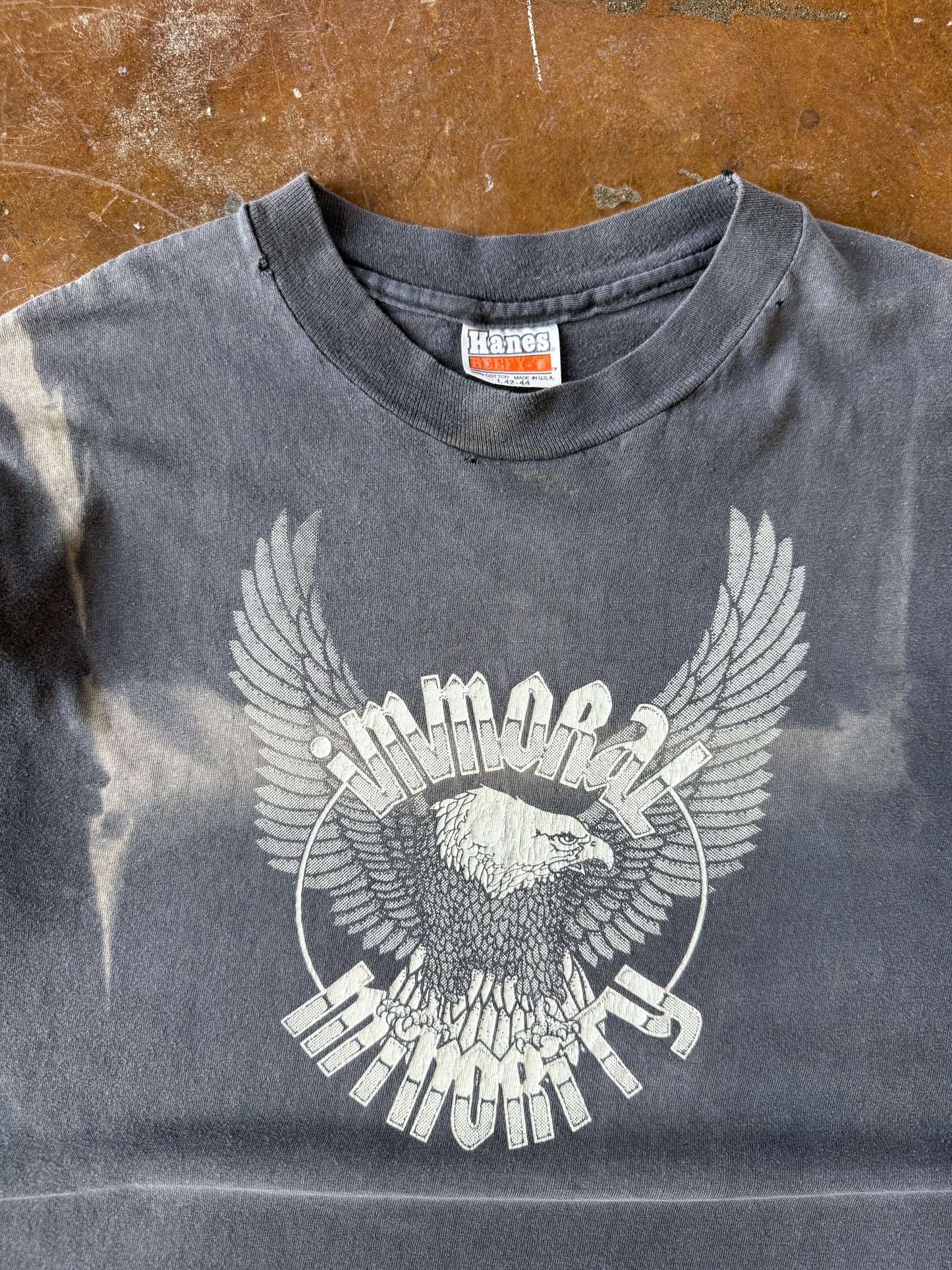 80s faded Harley Davidson "immoral minority" biker shirt (LARGE)