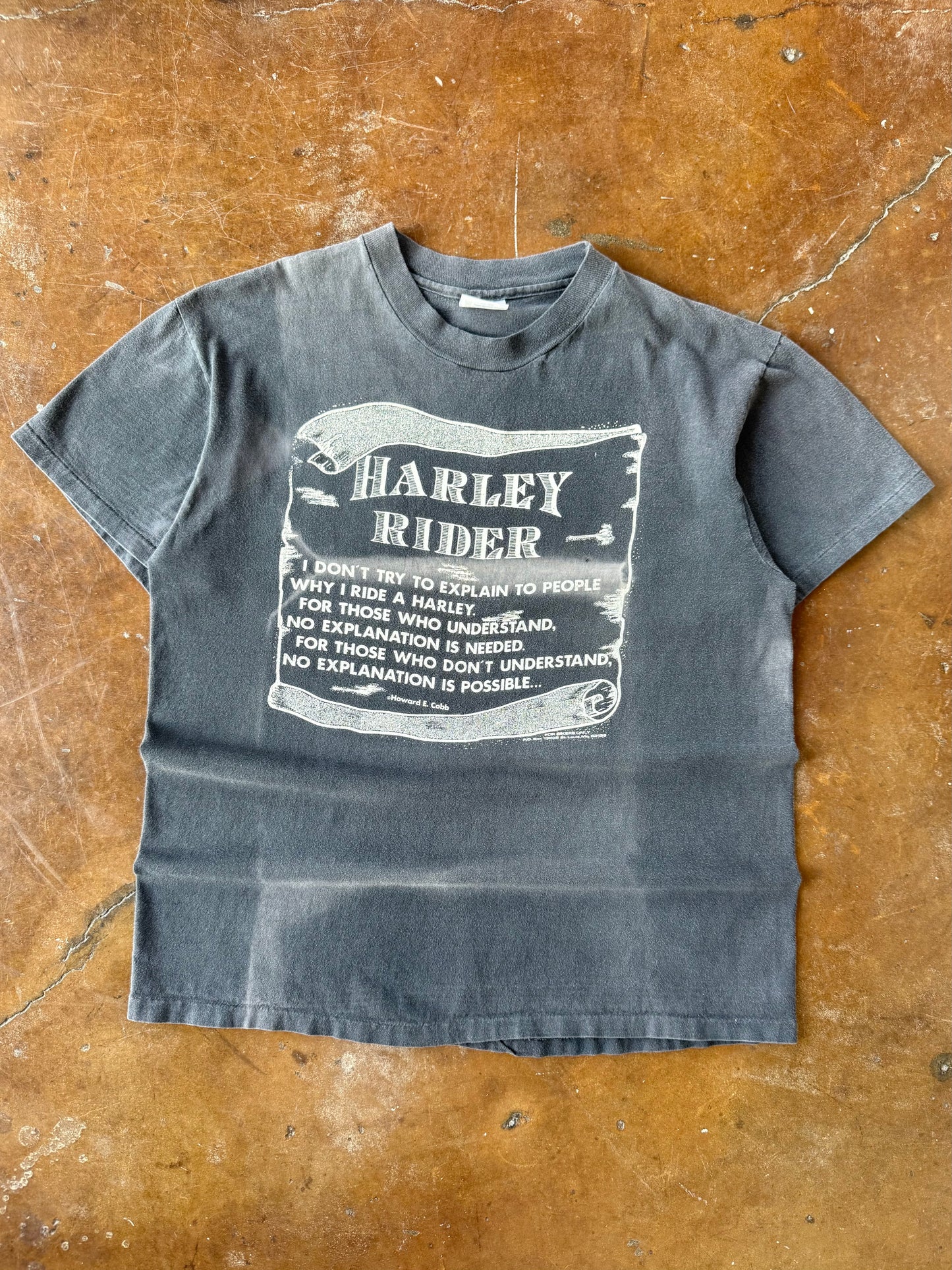 80s faded Harley Davidson "commandments" biker shirt (XL)