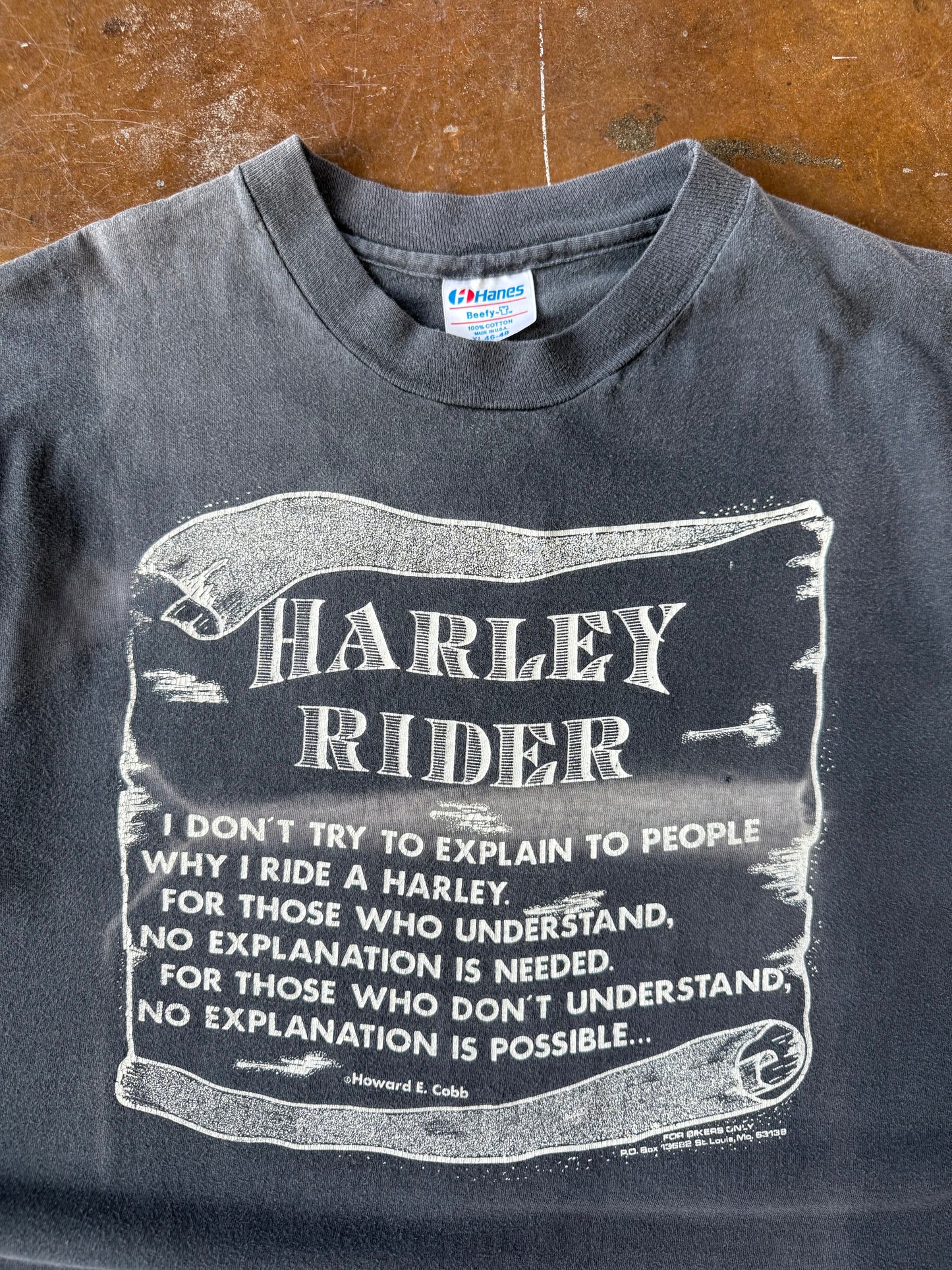 80s faded Harley Davidson "commandments" biker shirt (XL)