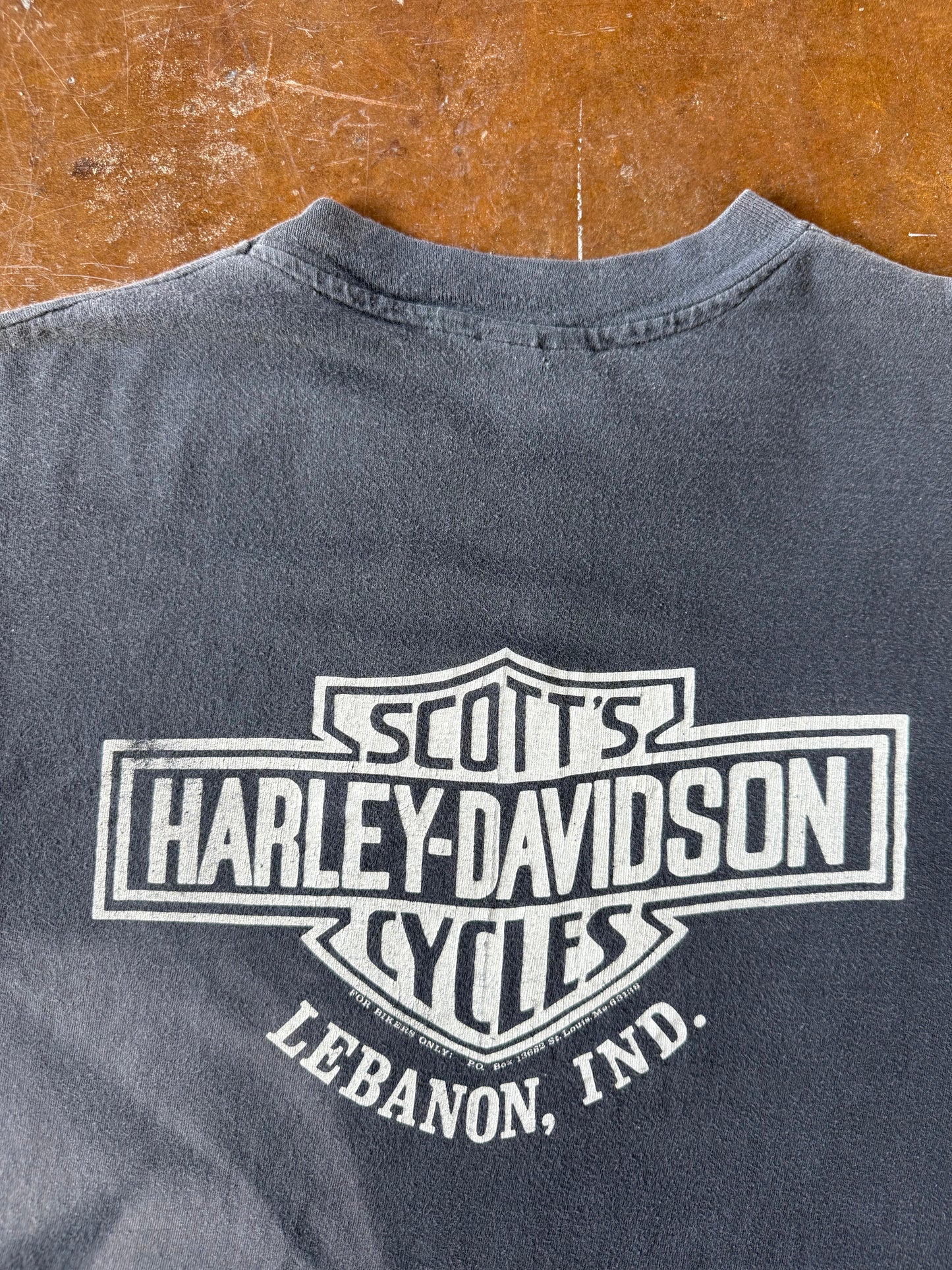 80s faded Harley Davidson "commandments" biker shirt (XL)