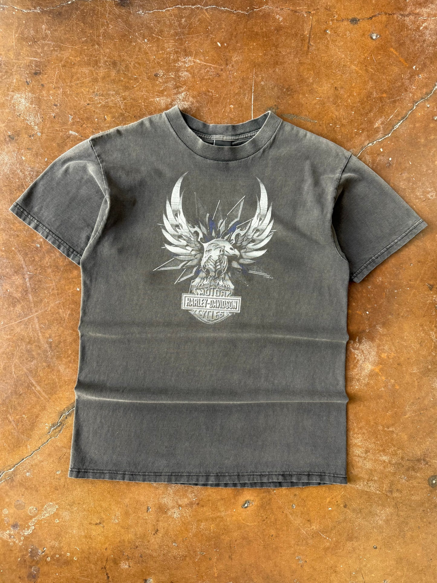 1999 lightly faded Harley Davidson "chrome bird" biker shirt (LARGE)