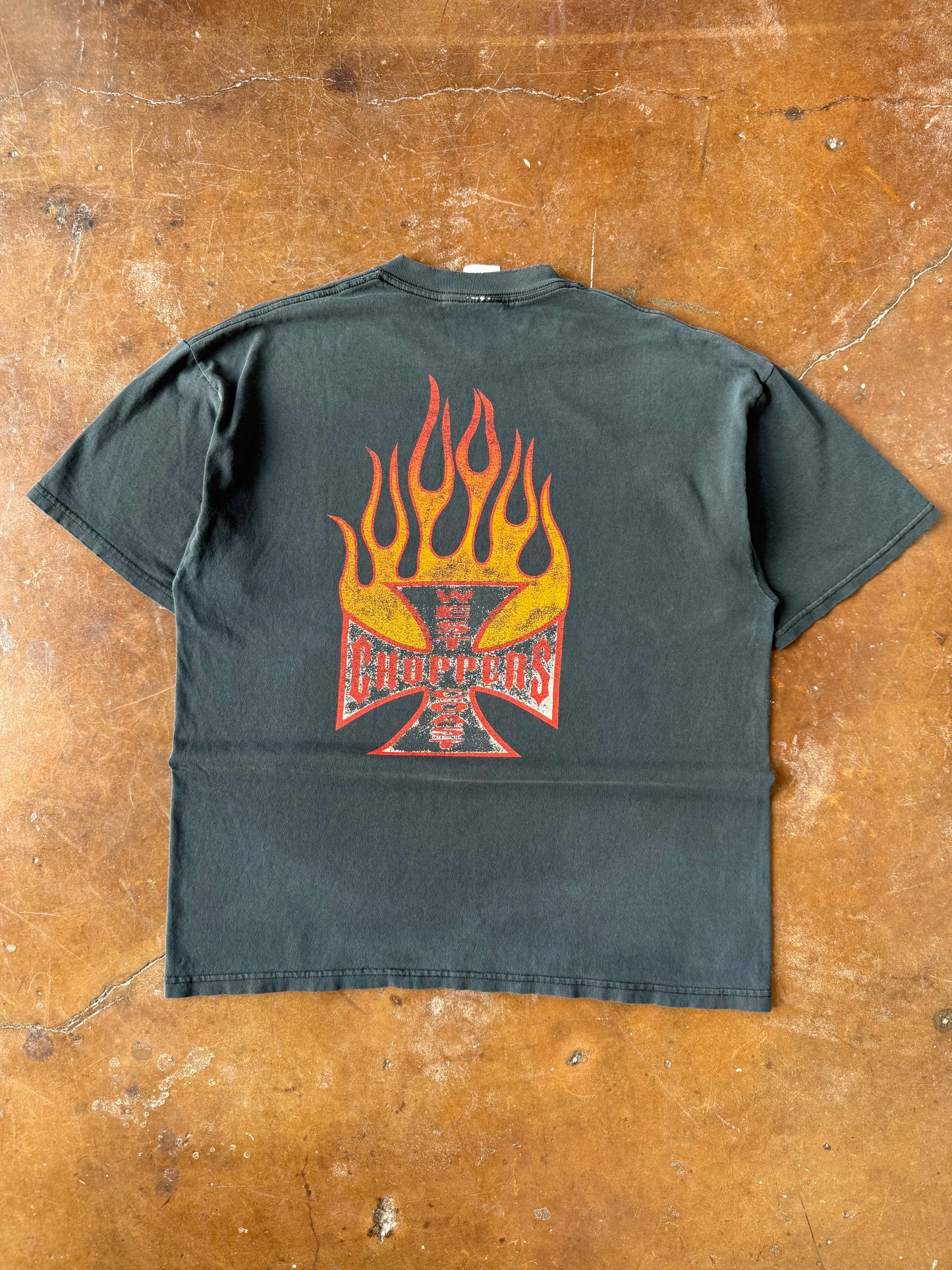 2000s West Coast Choppers "flame logo" shirt (XL)