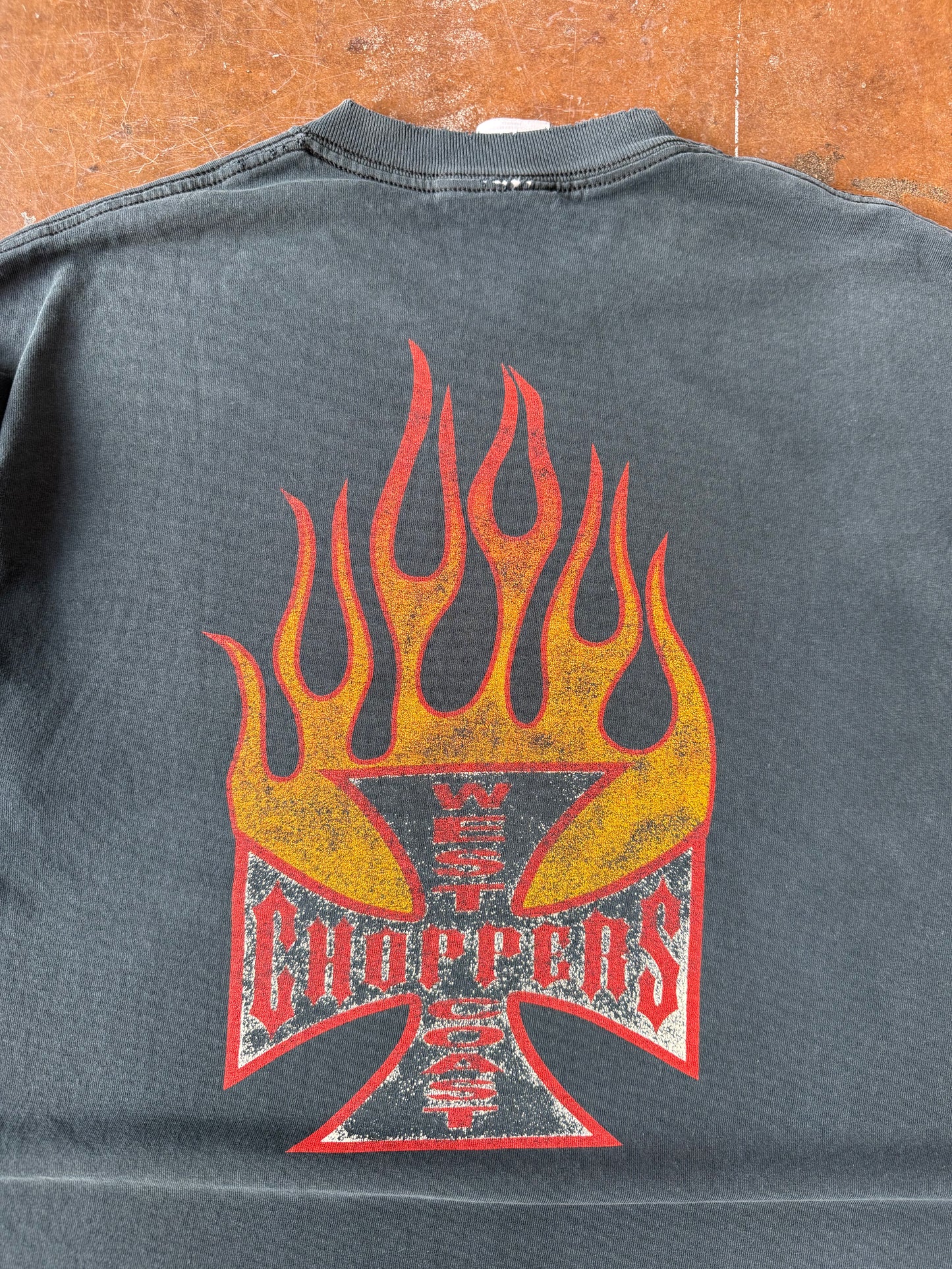 2000s West Coast Choppers "flame logo" shirt (XL)