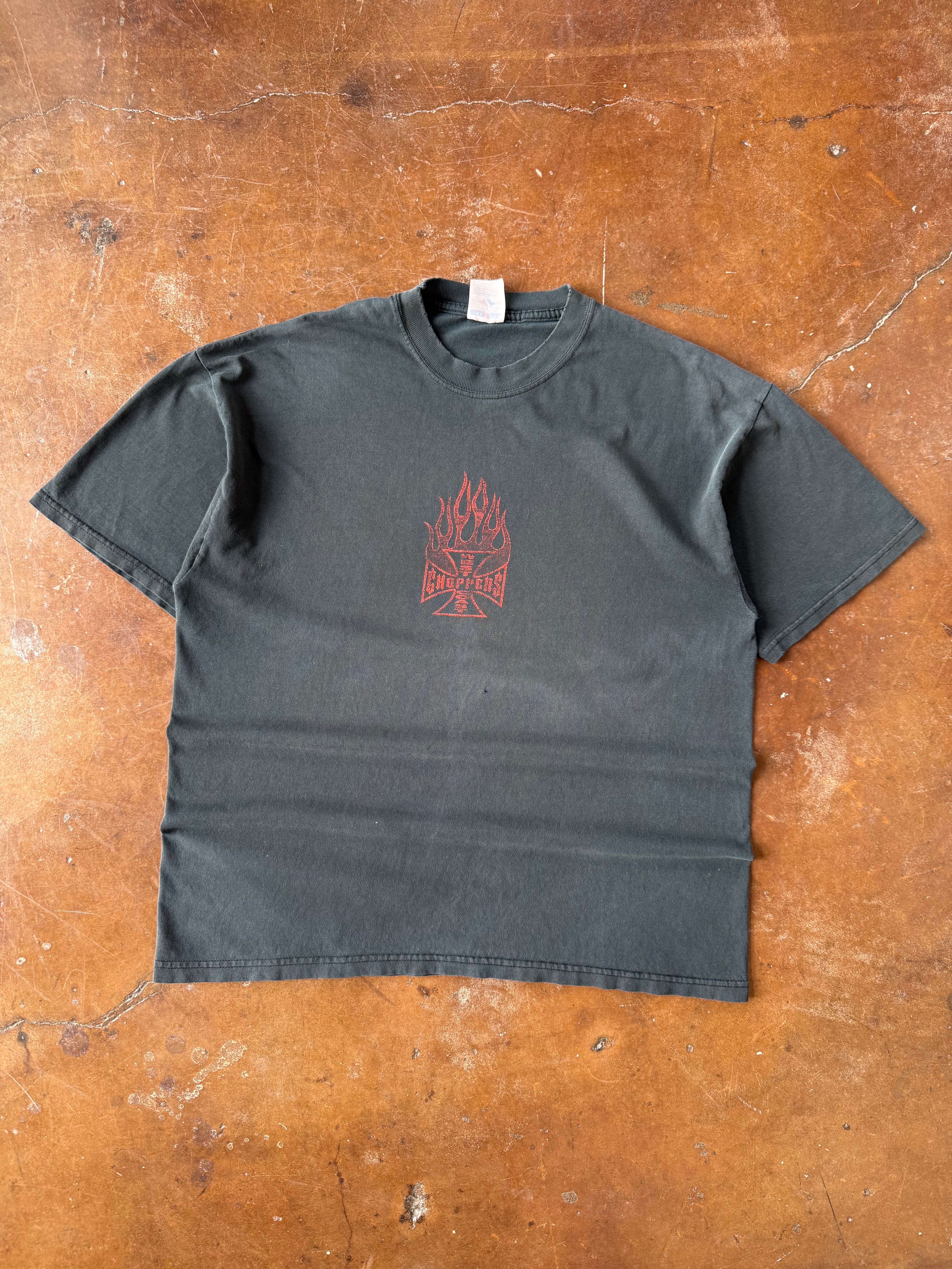 2000s West Coast Choppers "flame logo" shirt (XL)