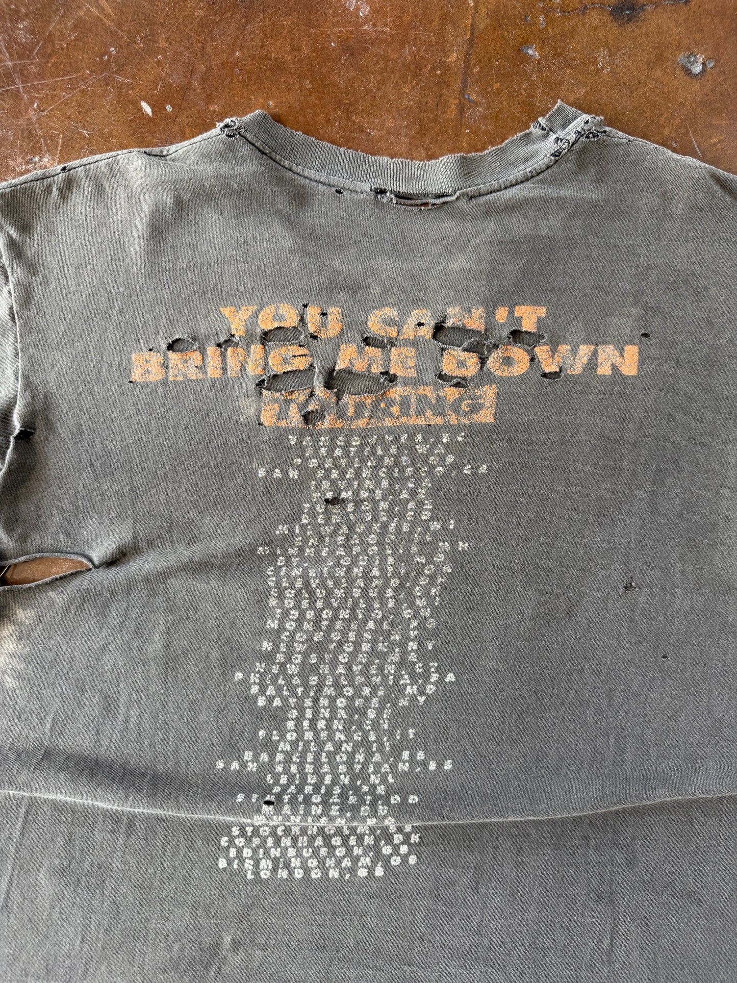 1990 faded & heavily distressed Suicidal Tendencies " you can't bring me down" tour shirt (MEDIUM)