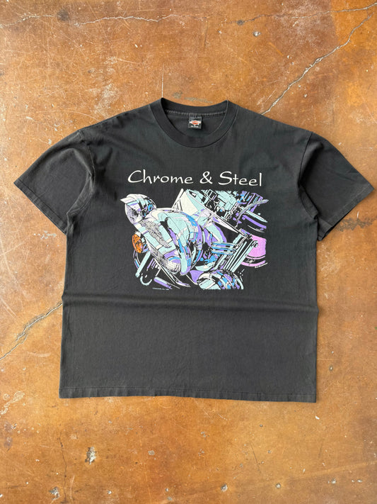 1994 Harley Davidson "chrome & steel" biker shirt (XL)