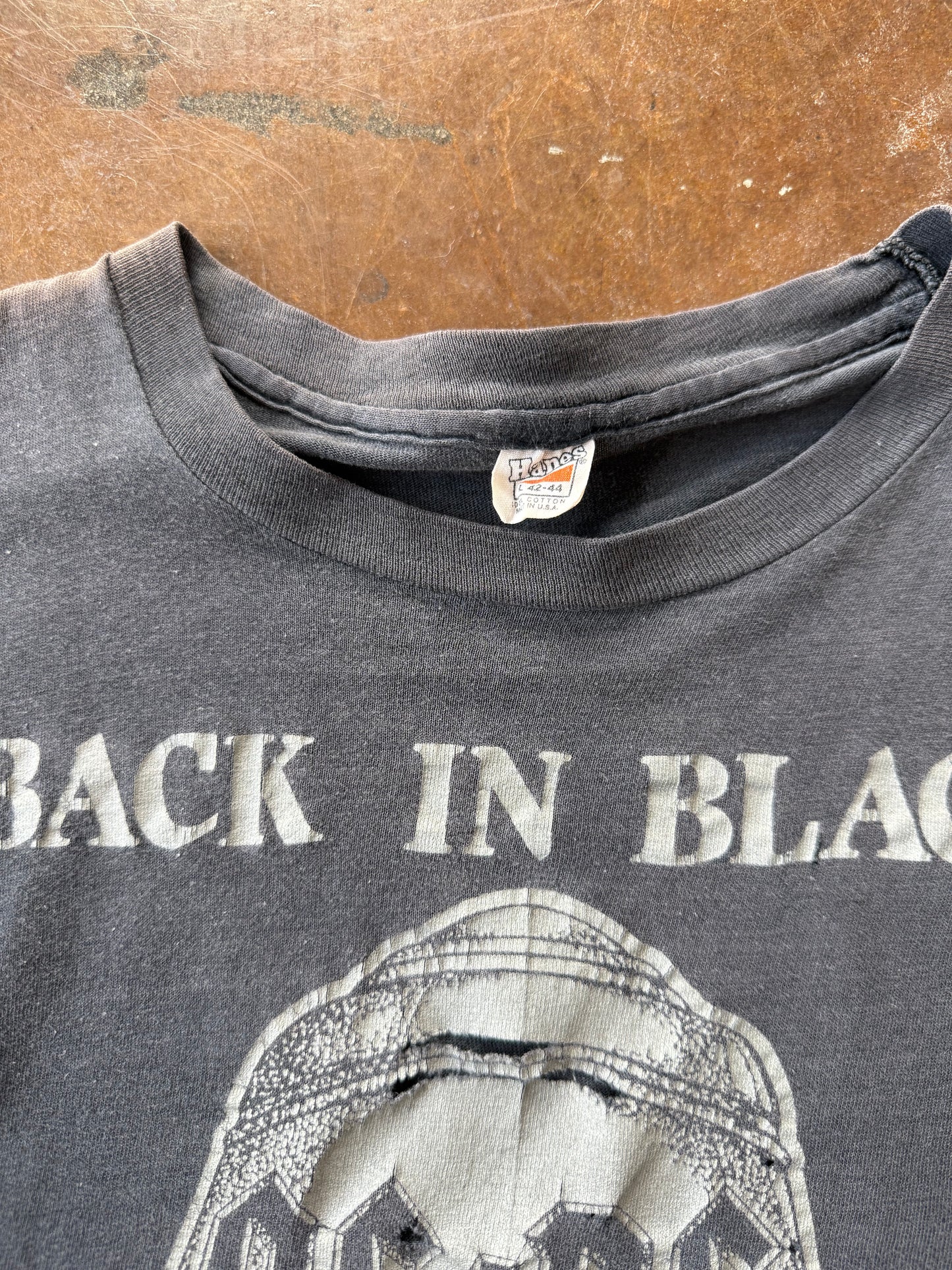 80s AC/DC "back in black" world tour shirt (LARGE)