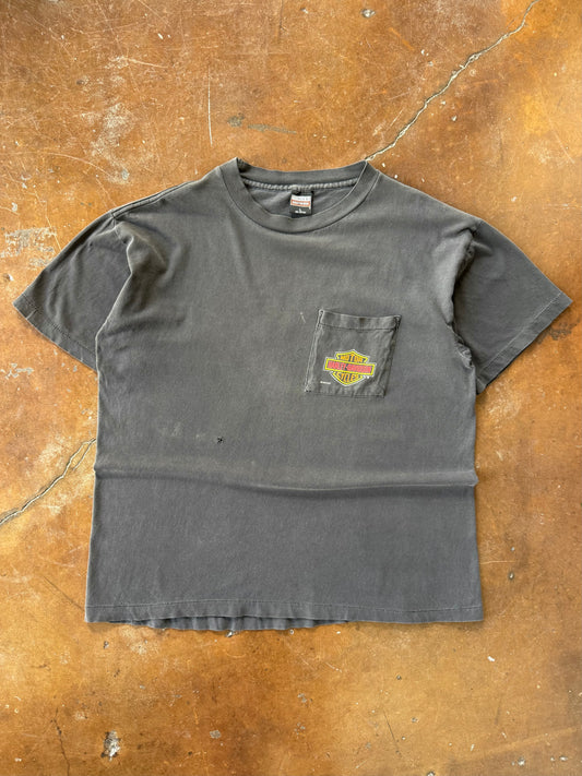 90s Harley Davidson "leader of the pack" pocket shirt (LARGE)