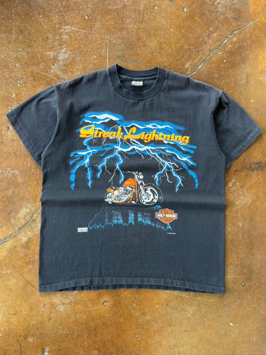 90s Harley Davidson "streak lightning" biker shirt (LARGE)