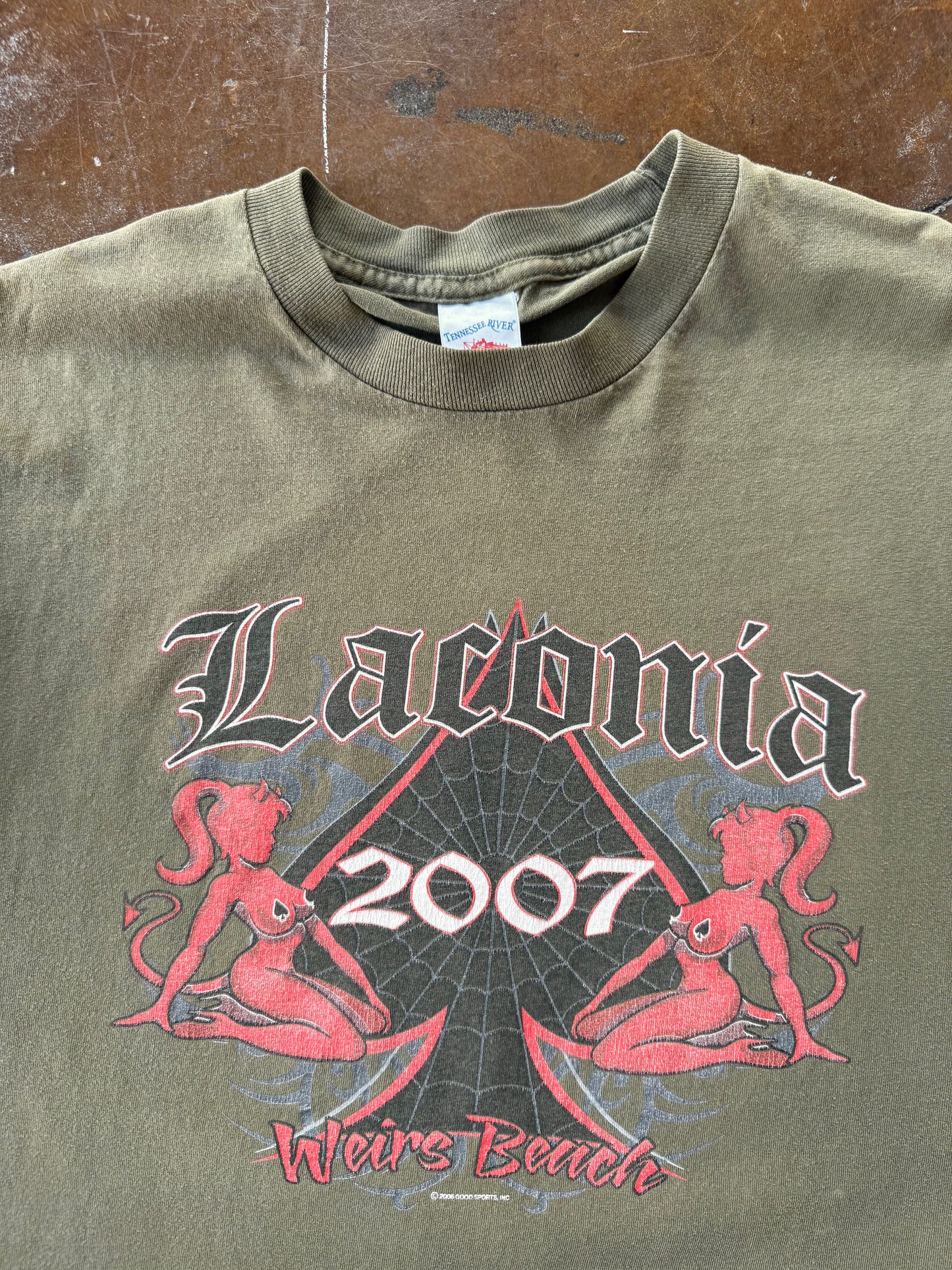 2007 Ace of Spades Laconia "pin-up girl" biker shirt (XL)