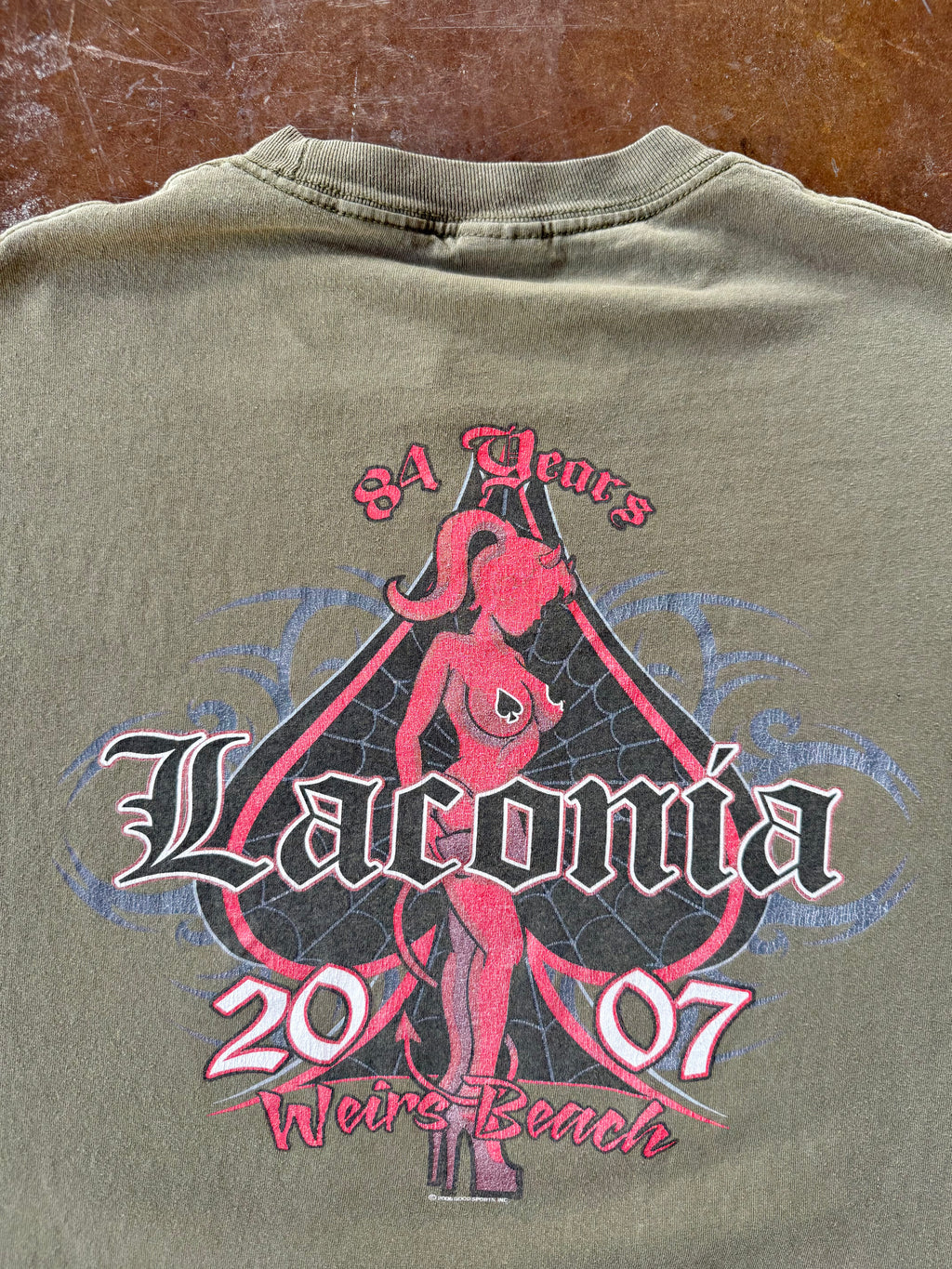 2007 Ace of Spades Laconia "pin-up girl" biker shirt (XL)