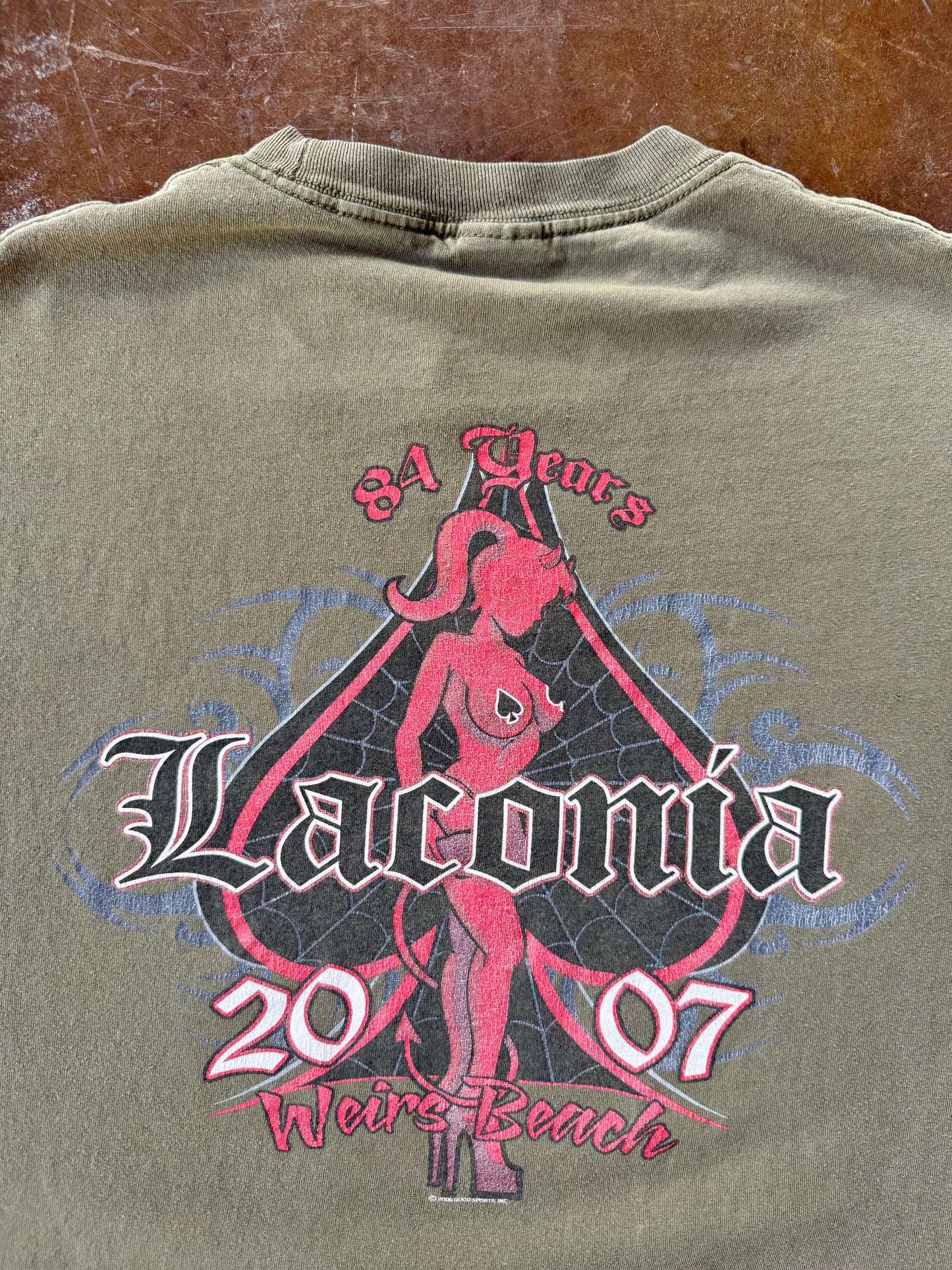 2007 Ace of Spades Laconia "pin-up girl" biker shirt (XL)