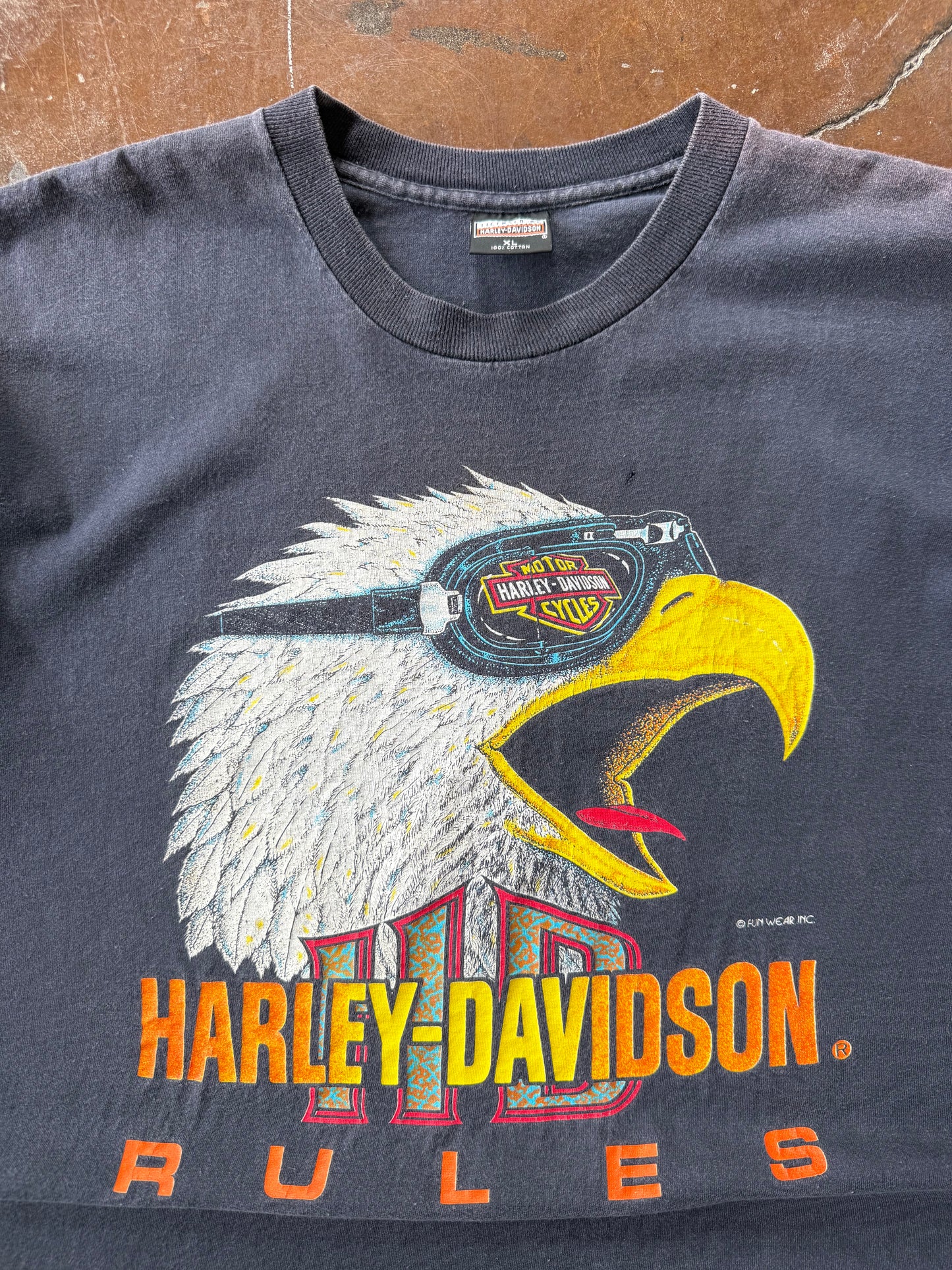 90s Harley Davidson "eagle rules" biker shirt (XL)