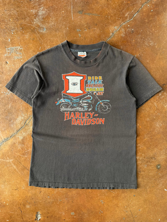 80s Harley Davidson "eye" biker shirt (MEDIUM)