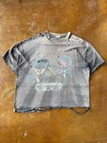 90s faded & distressed Cookie Monster & Grover "men in black" parody shirt (XL)