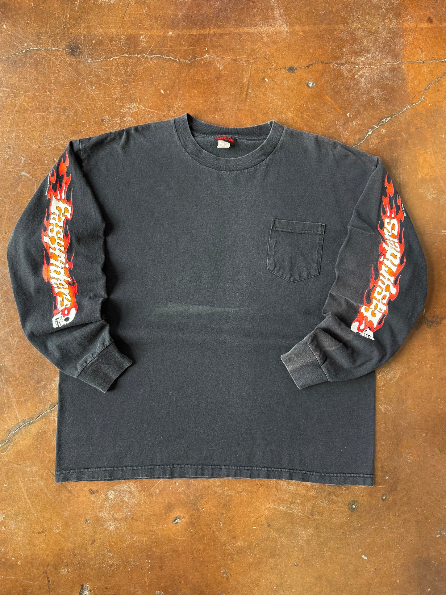 2000s Easyriders "flame skull" longsleeve shirt (XXL)