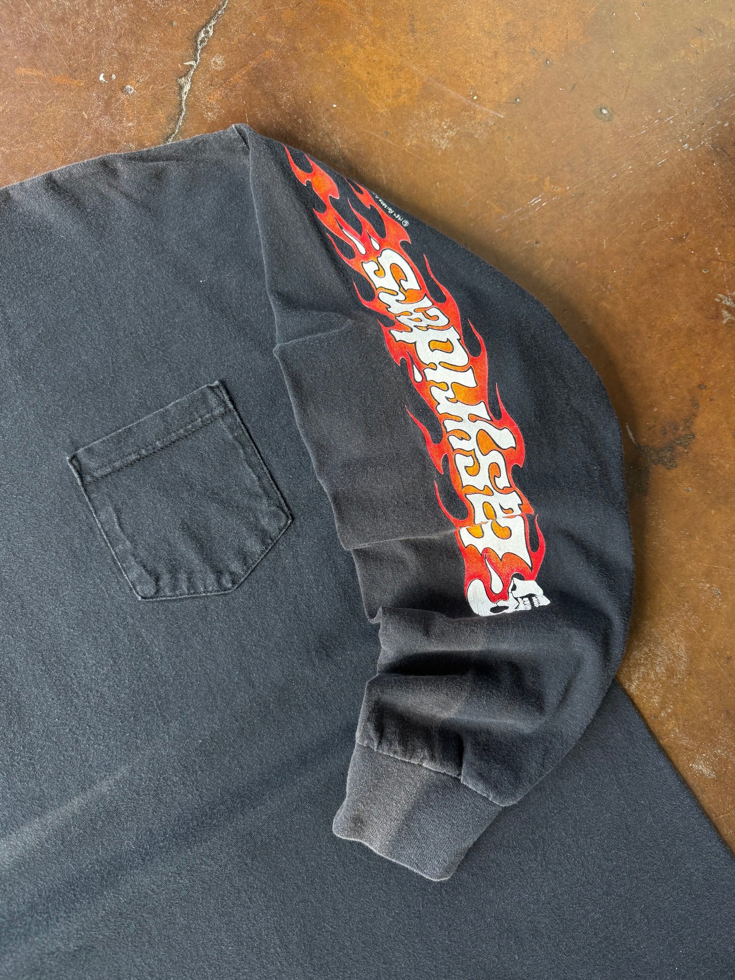 2000s Easyriders "flame skull" longsleeve shirt (XXL)