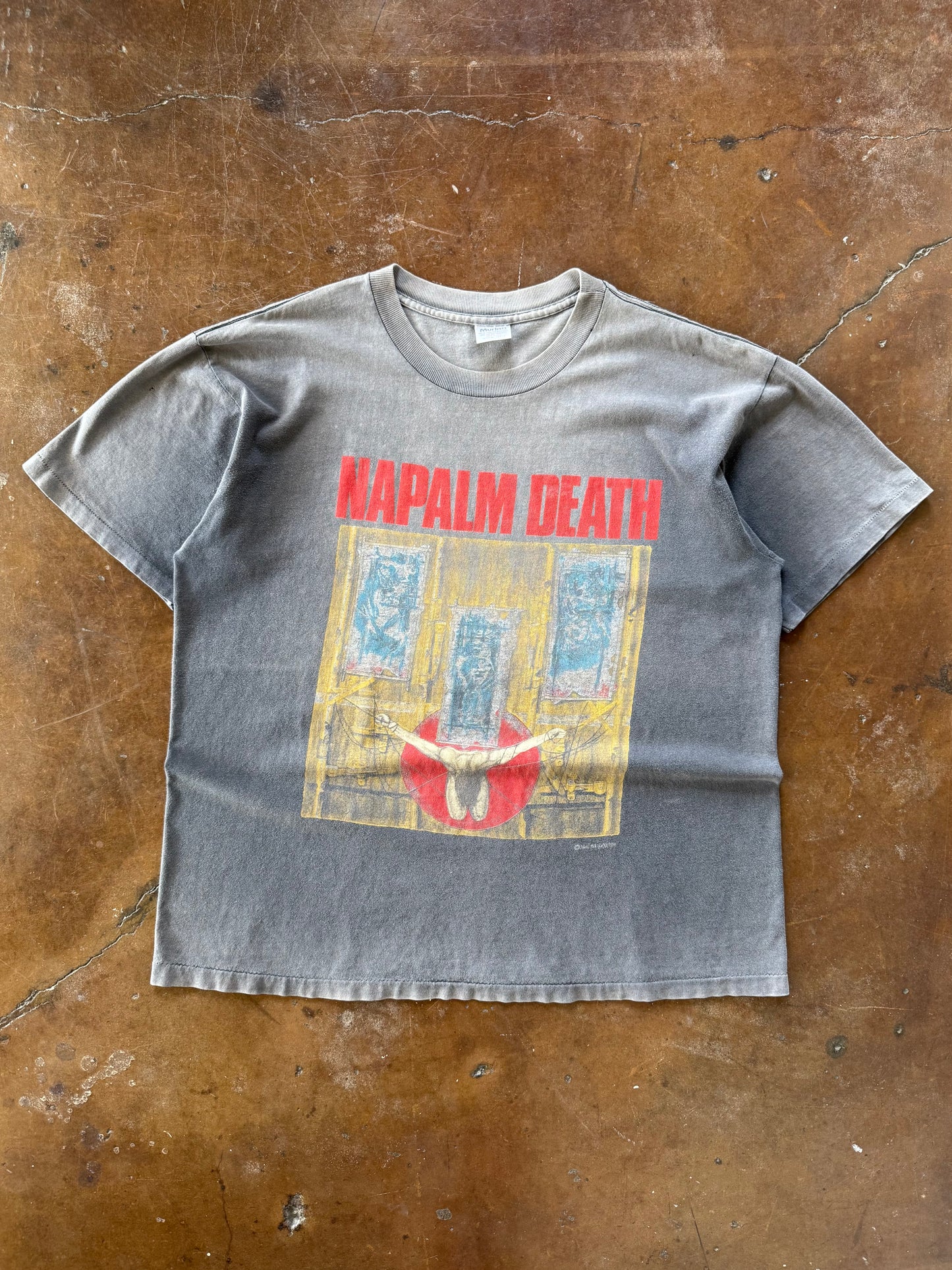 1991 faded Napalm Death "death by manipulation" band shirt (XL)