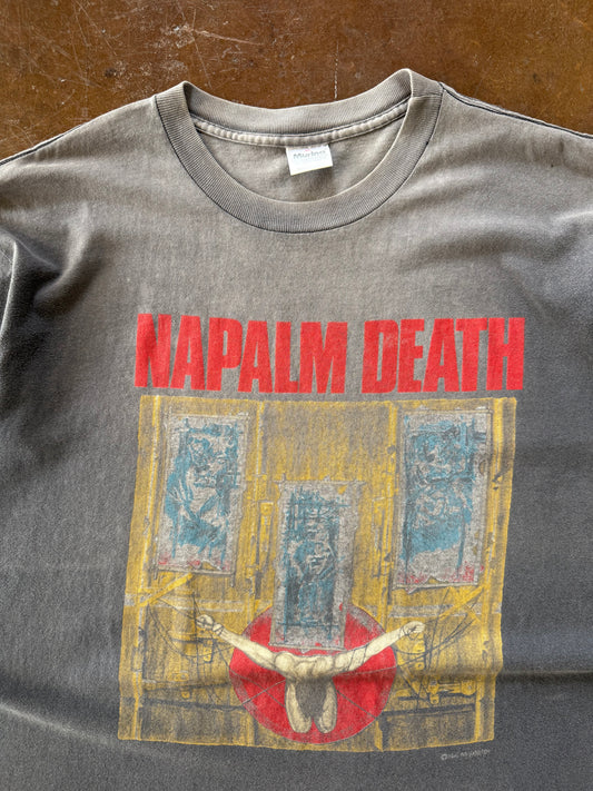 1991 faded Napalm Death "death by manipulation" band shirt (XL)
