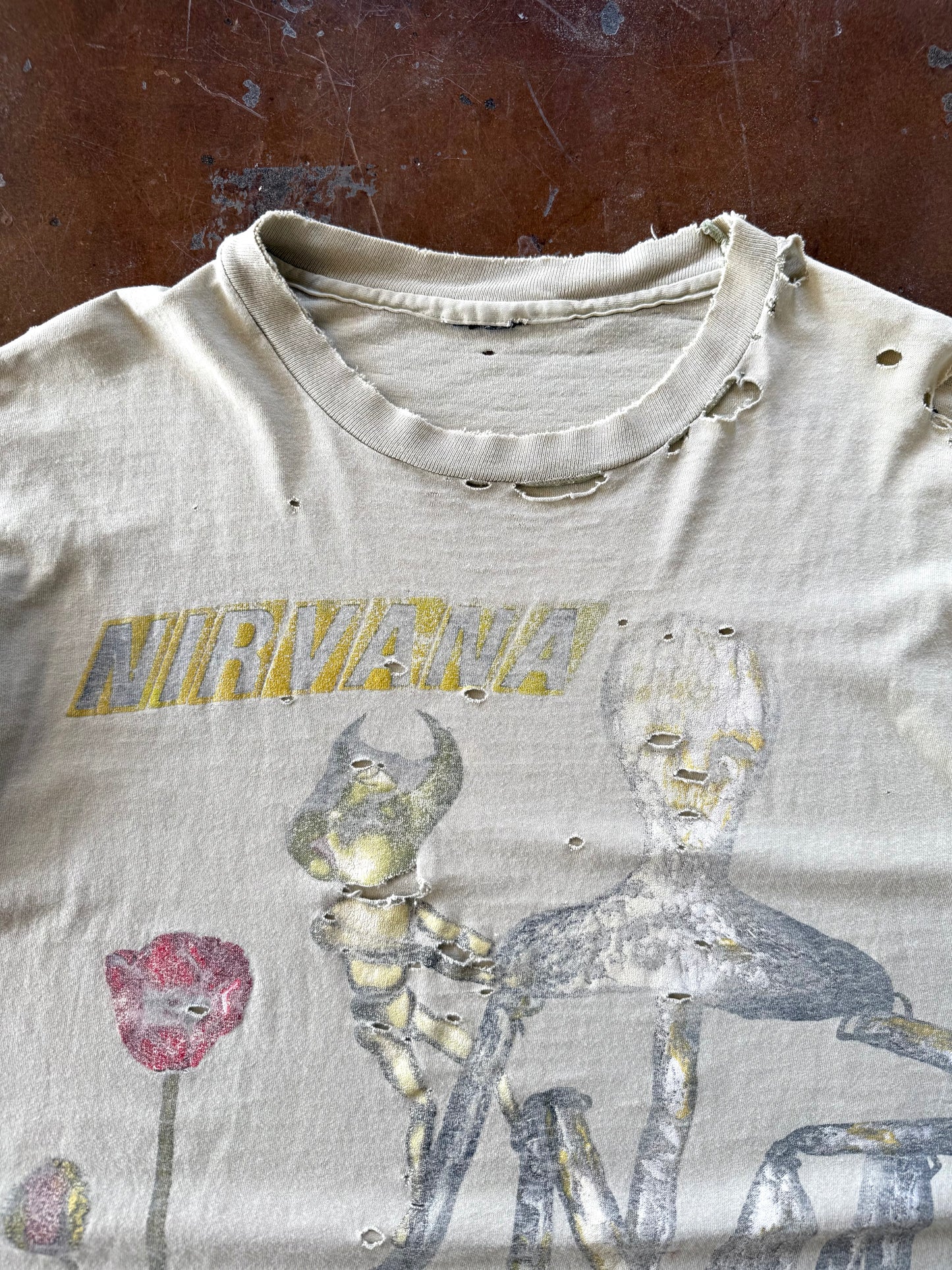1993 heavily distressed & faded Nirvana "Incesticide" band shirt (XL)