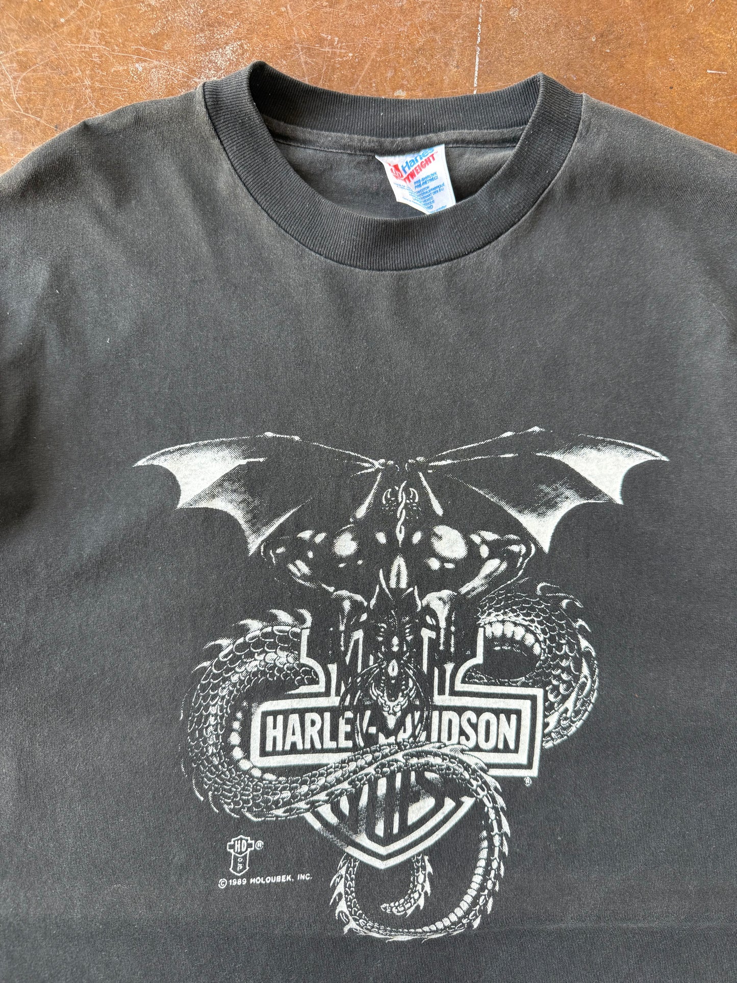 1989 Harley Davidson "gargoyle" biker shirt (LARGE)