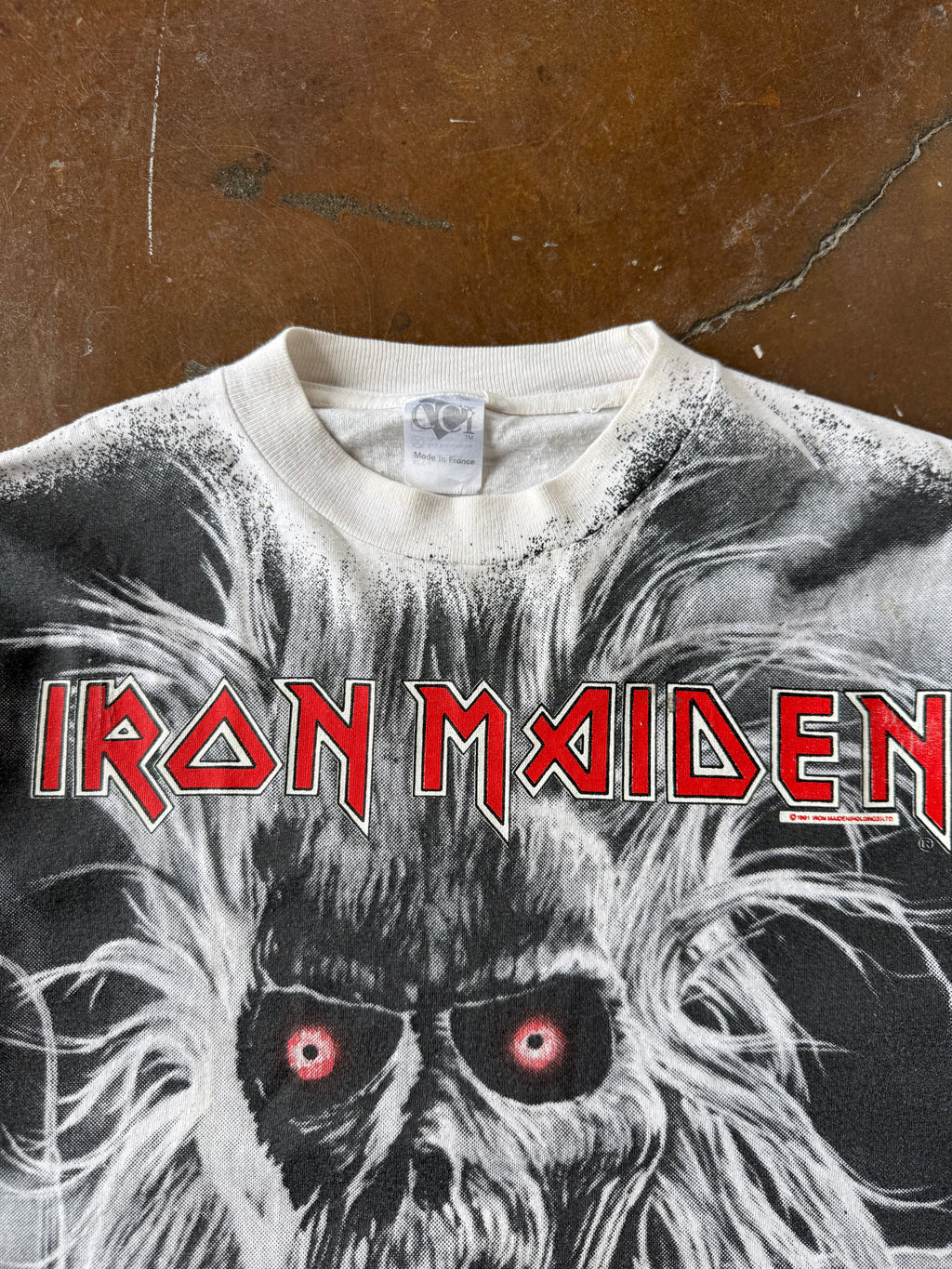 1991 Iron Maiden all over print band shirt (LARGE)