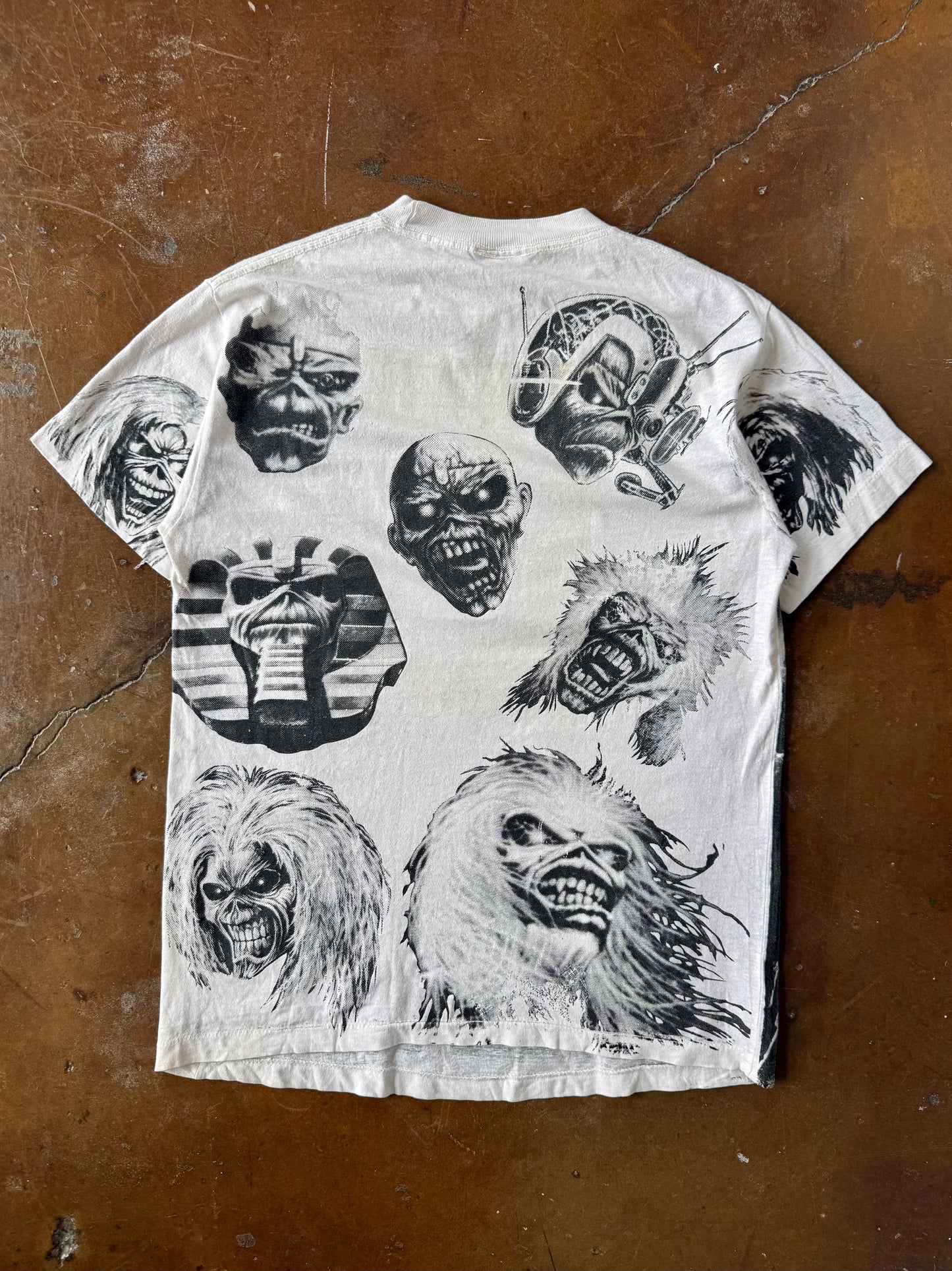 1991 Iron Maiden all over print band shirt (LARGE)