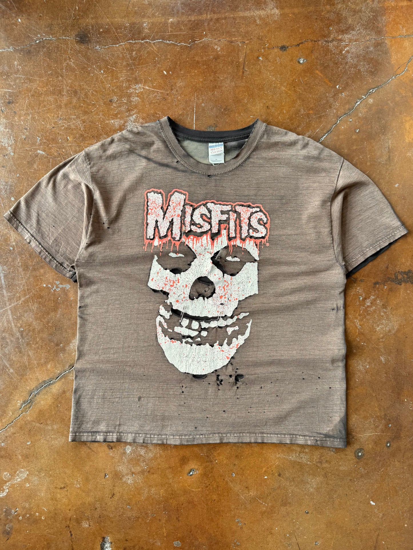 2000s faded & distressed Misfits "blood ghost fiend" shirt (XL)