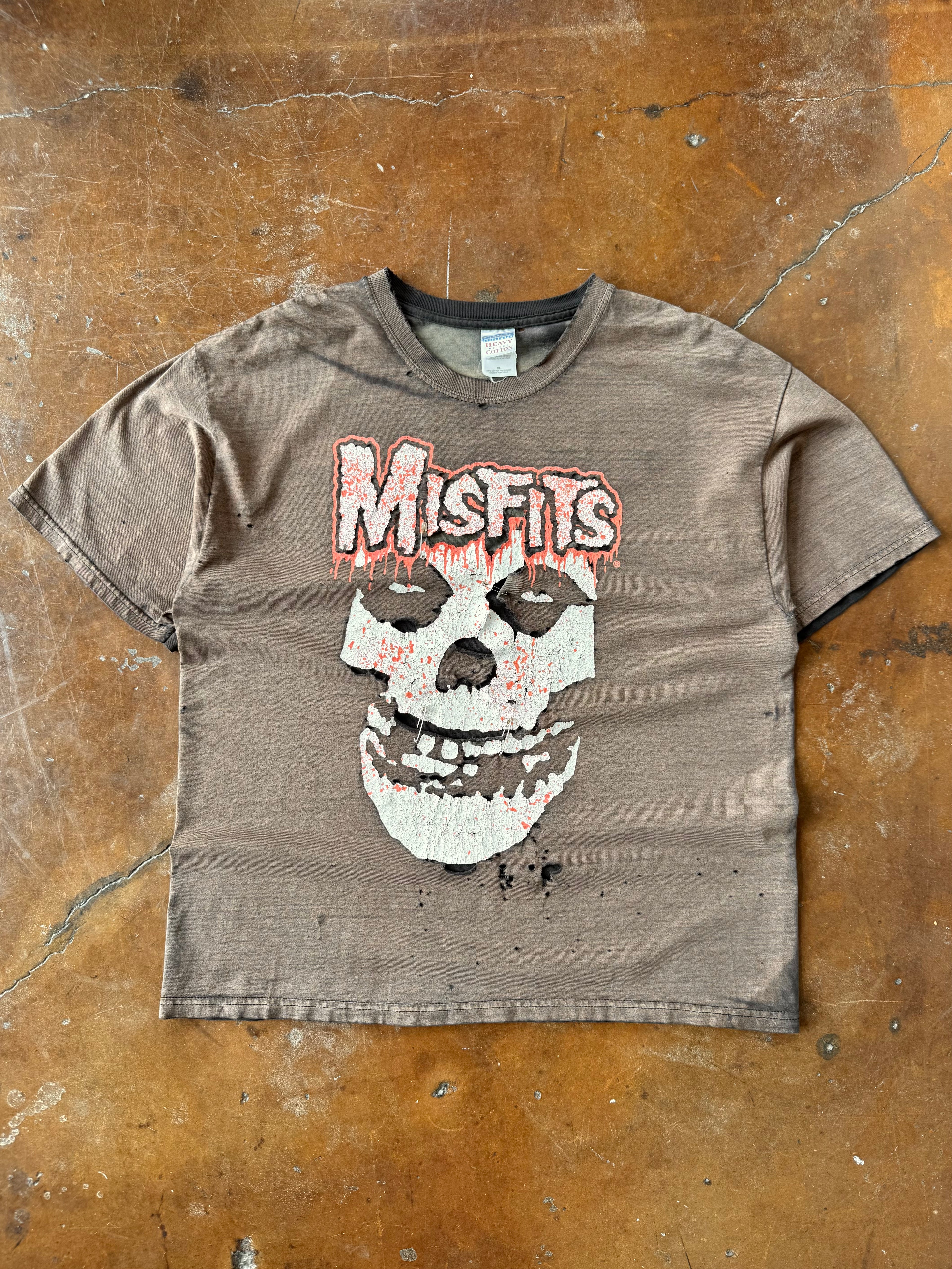 2000s faded & distressed Misfits "blood ghost fiend" shirt (XL)