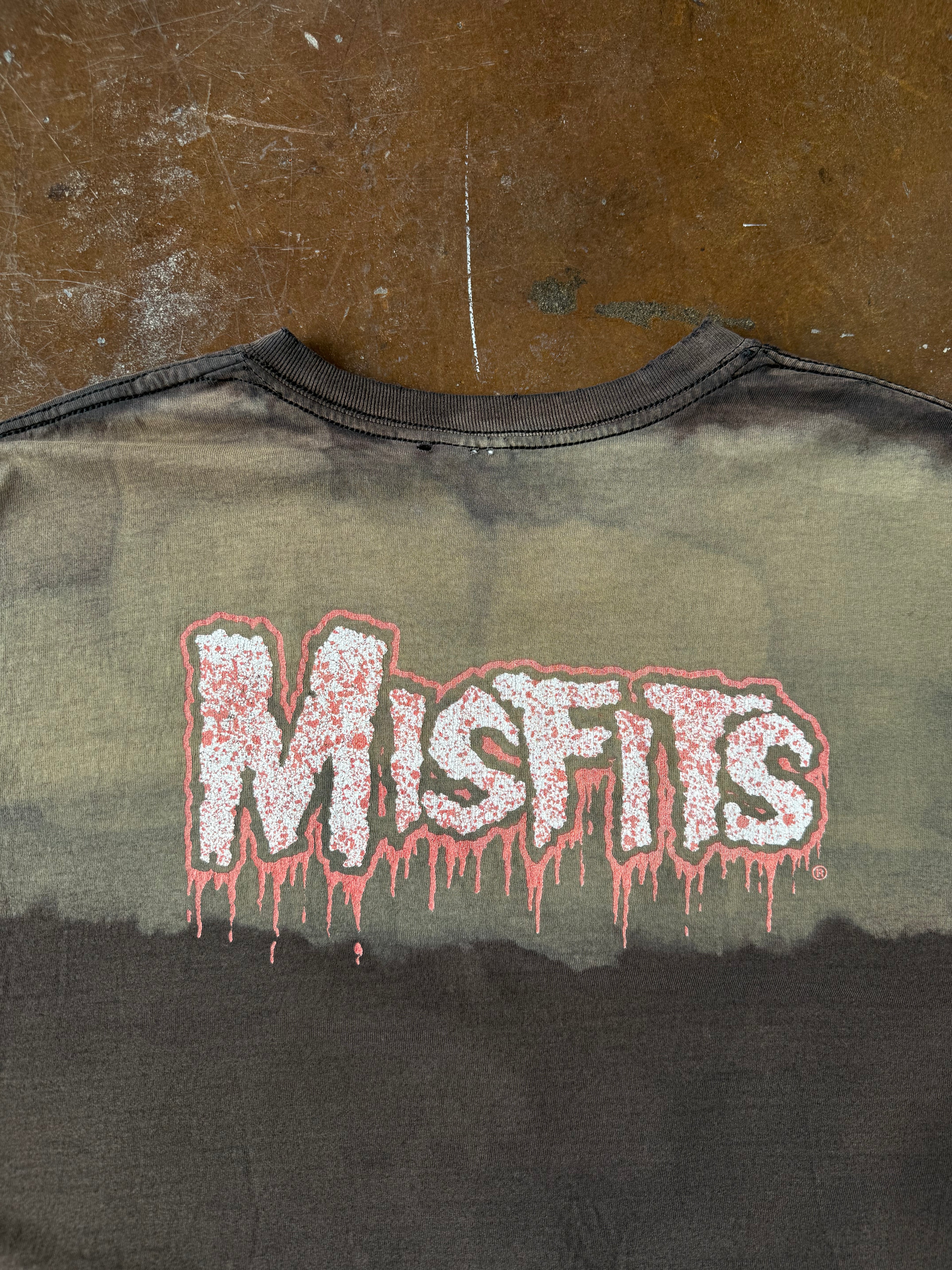 2000s faded & distressed Misfits "blood ghost fiend" shirt (XL)
